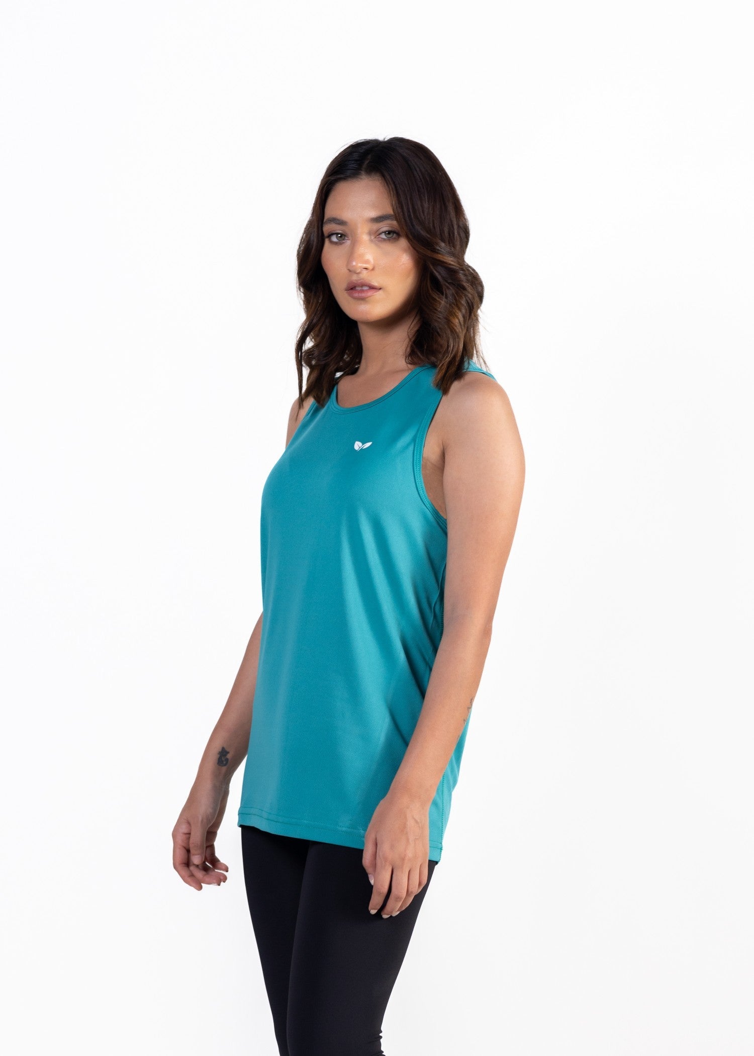polyester Tank Top in Dark cyan