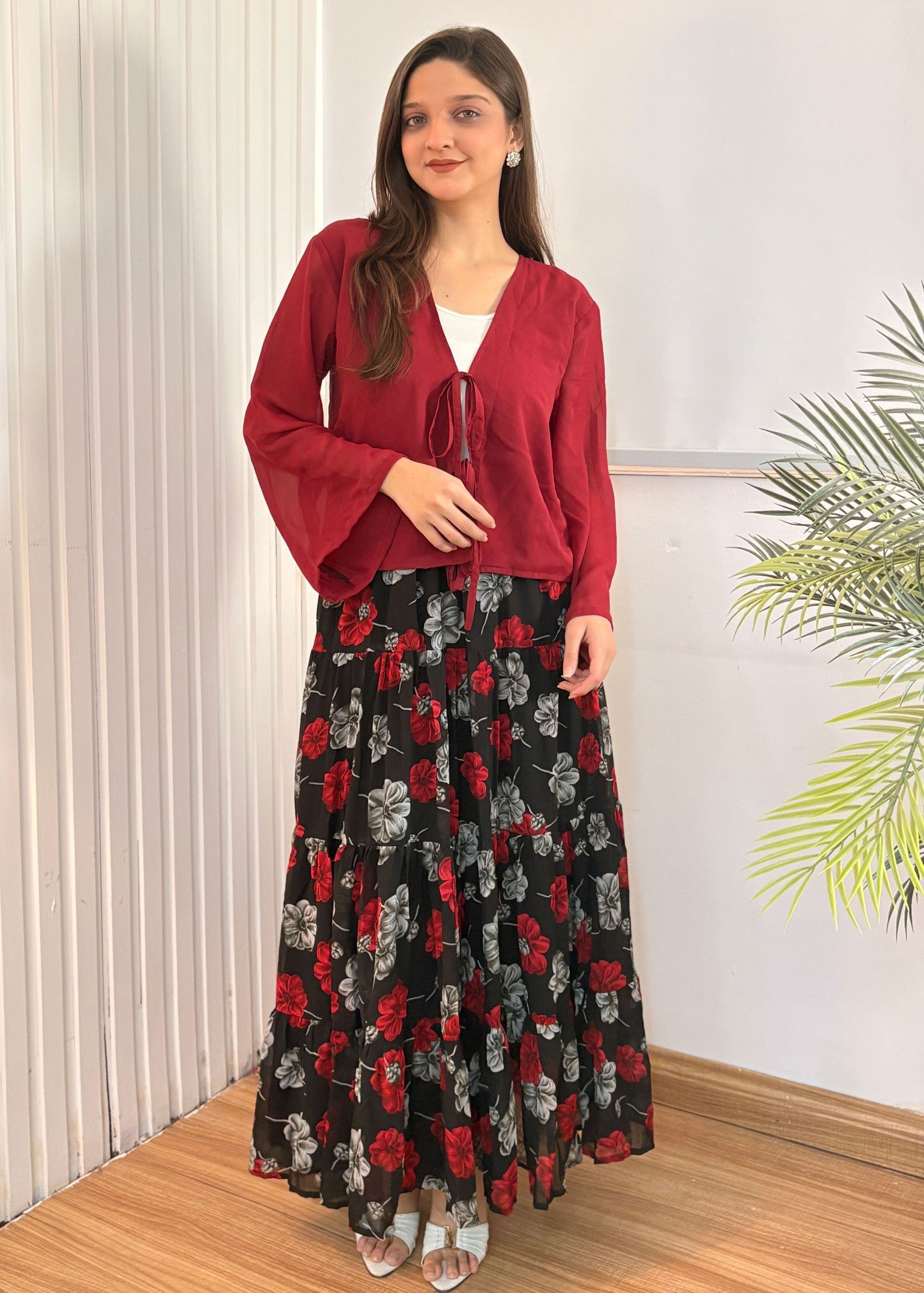 chiffon Skirt in Black