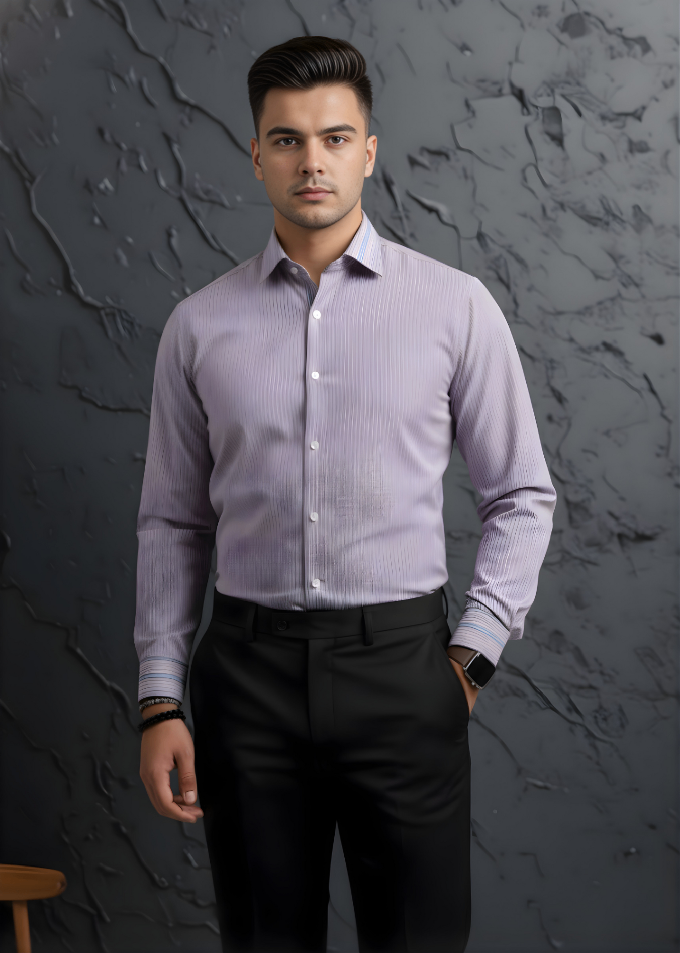 cotton Formal Shirt in Lilac