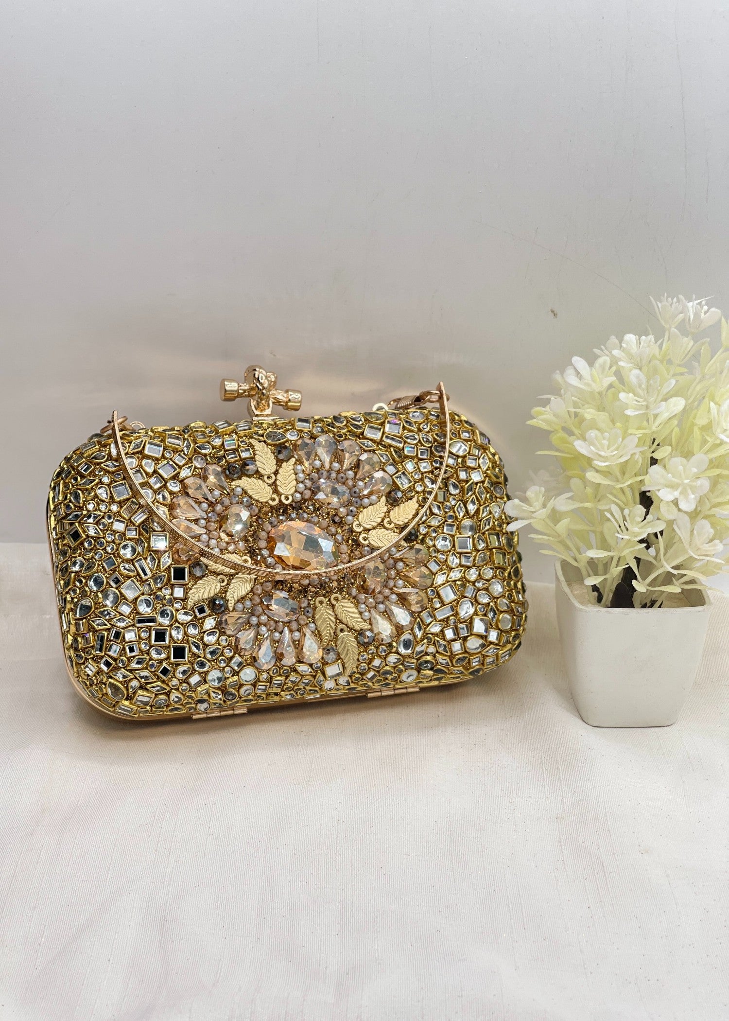 Clutch in Champagne Color by - Trendy Women Clutch QCW4146