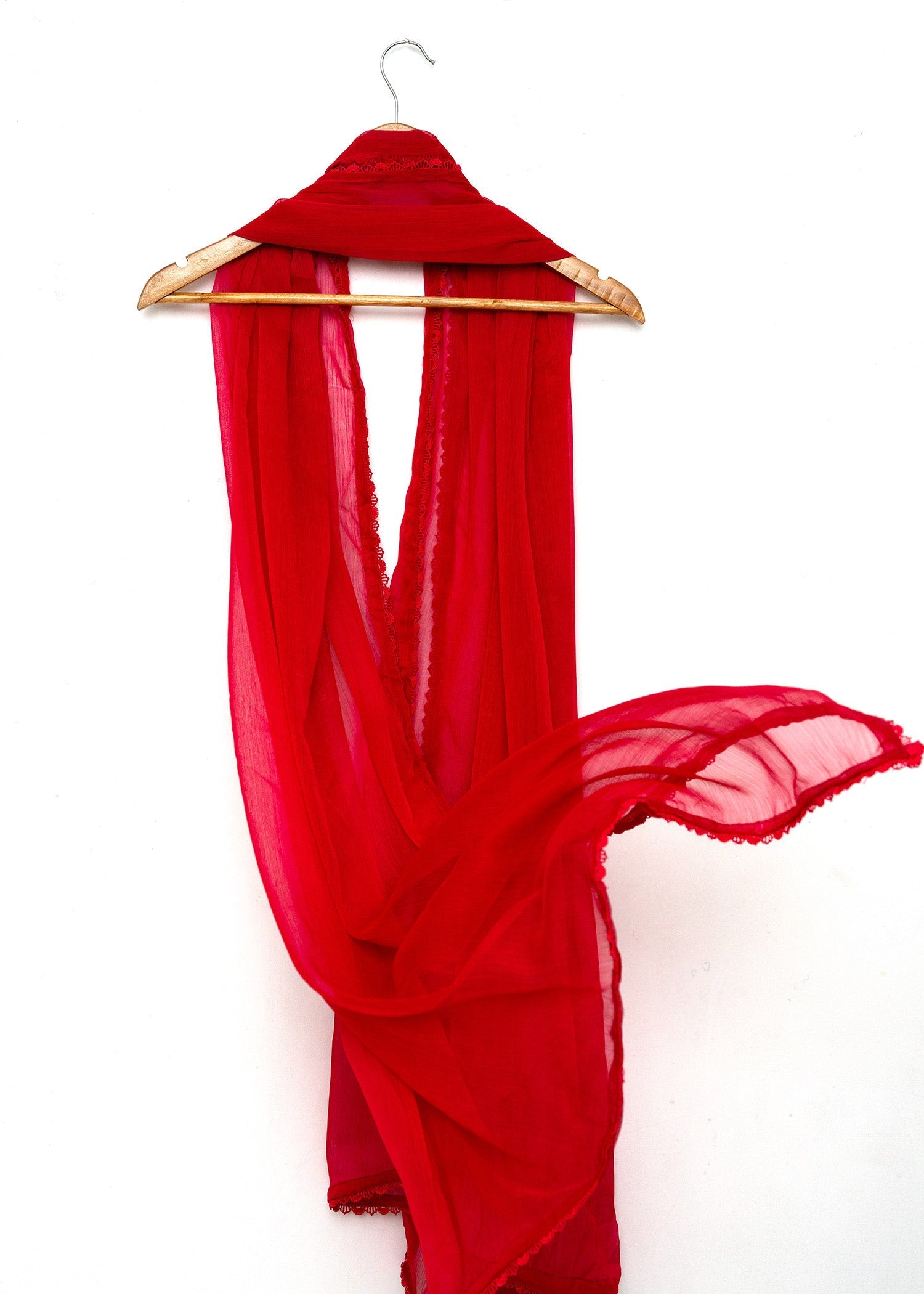 Dupatta in Red Color by - Trendy Women Dupatta EYL7165