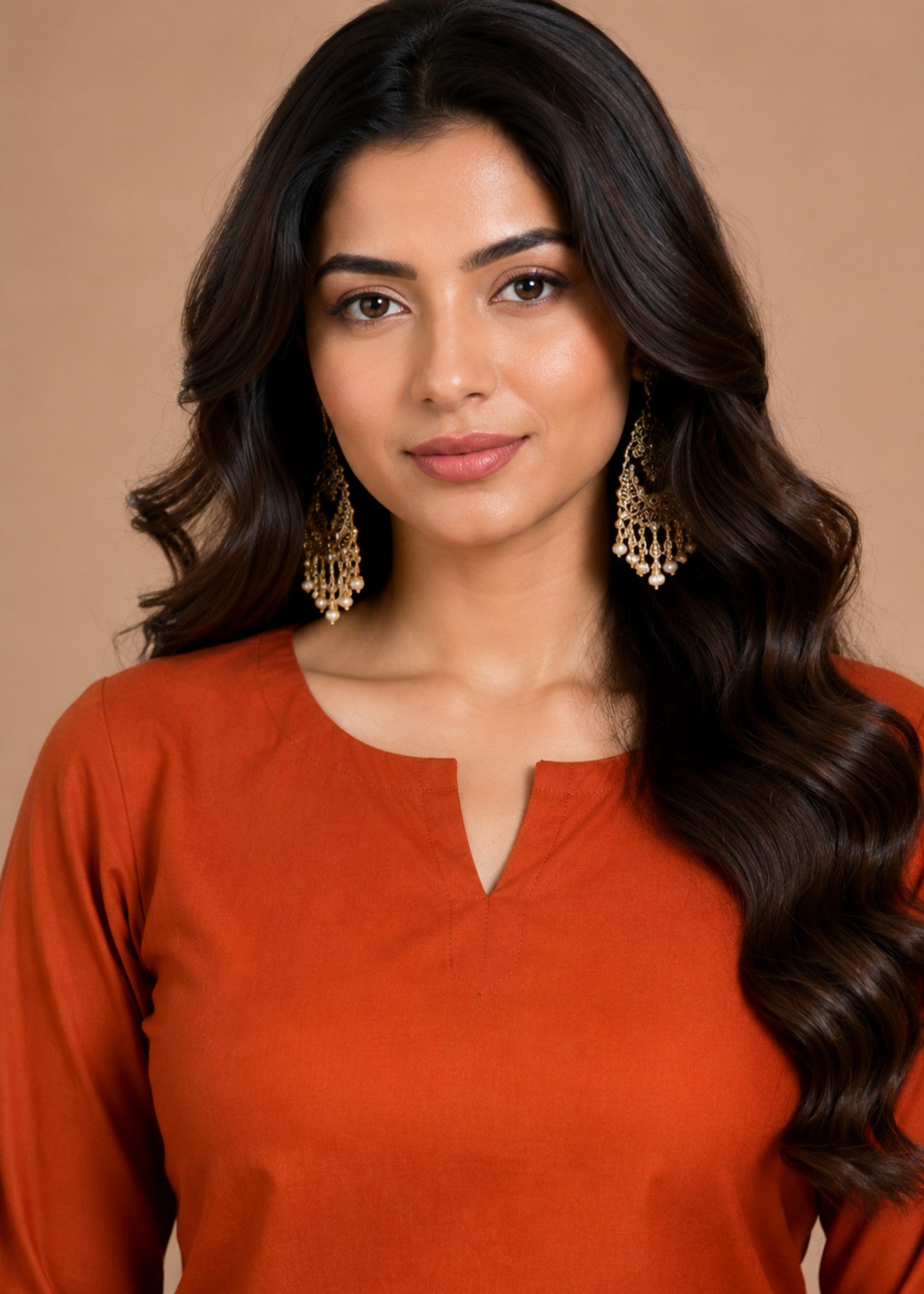 linen Co Ord Sets in Rust orange