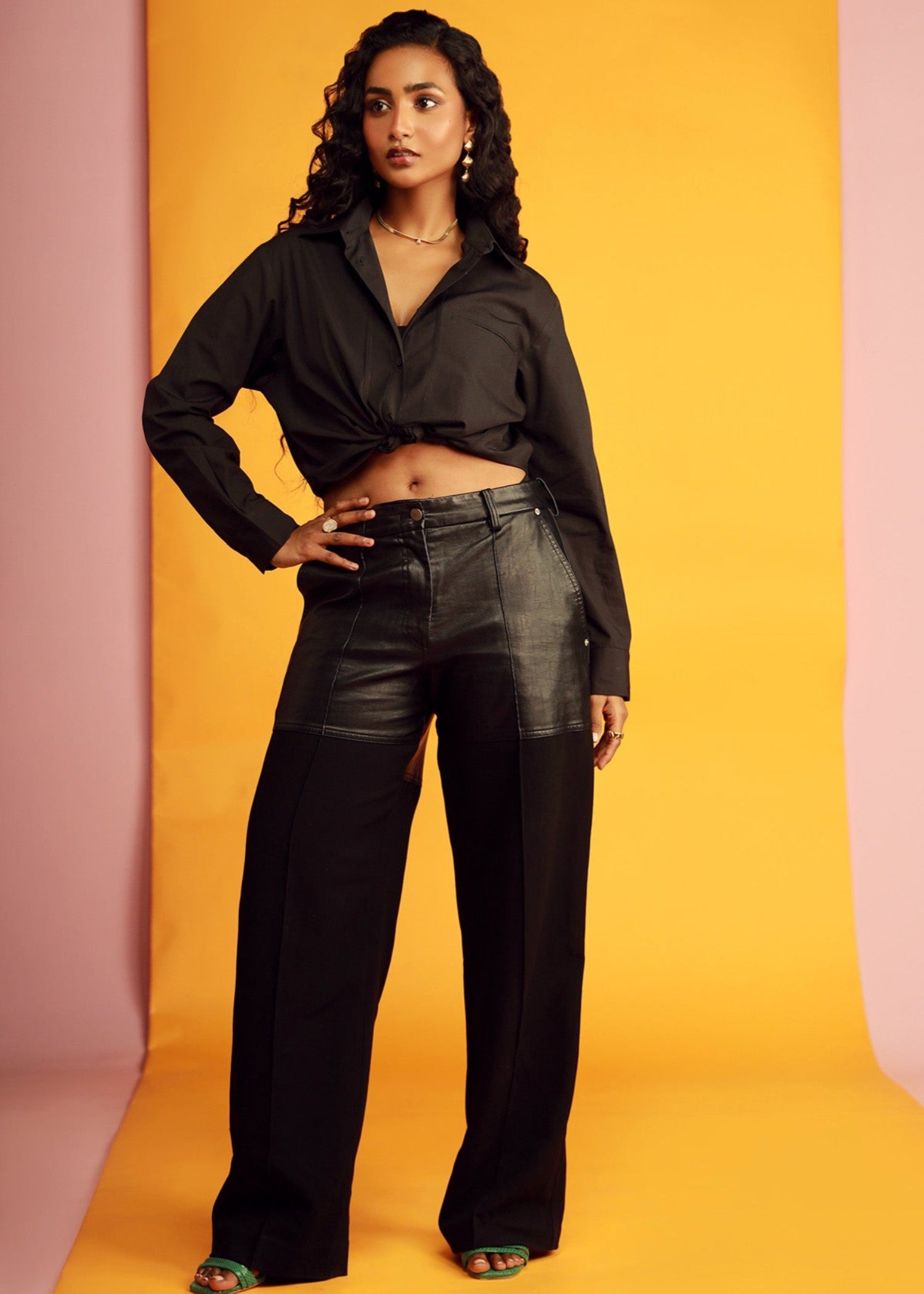 poplin Top in Black