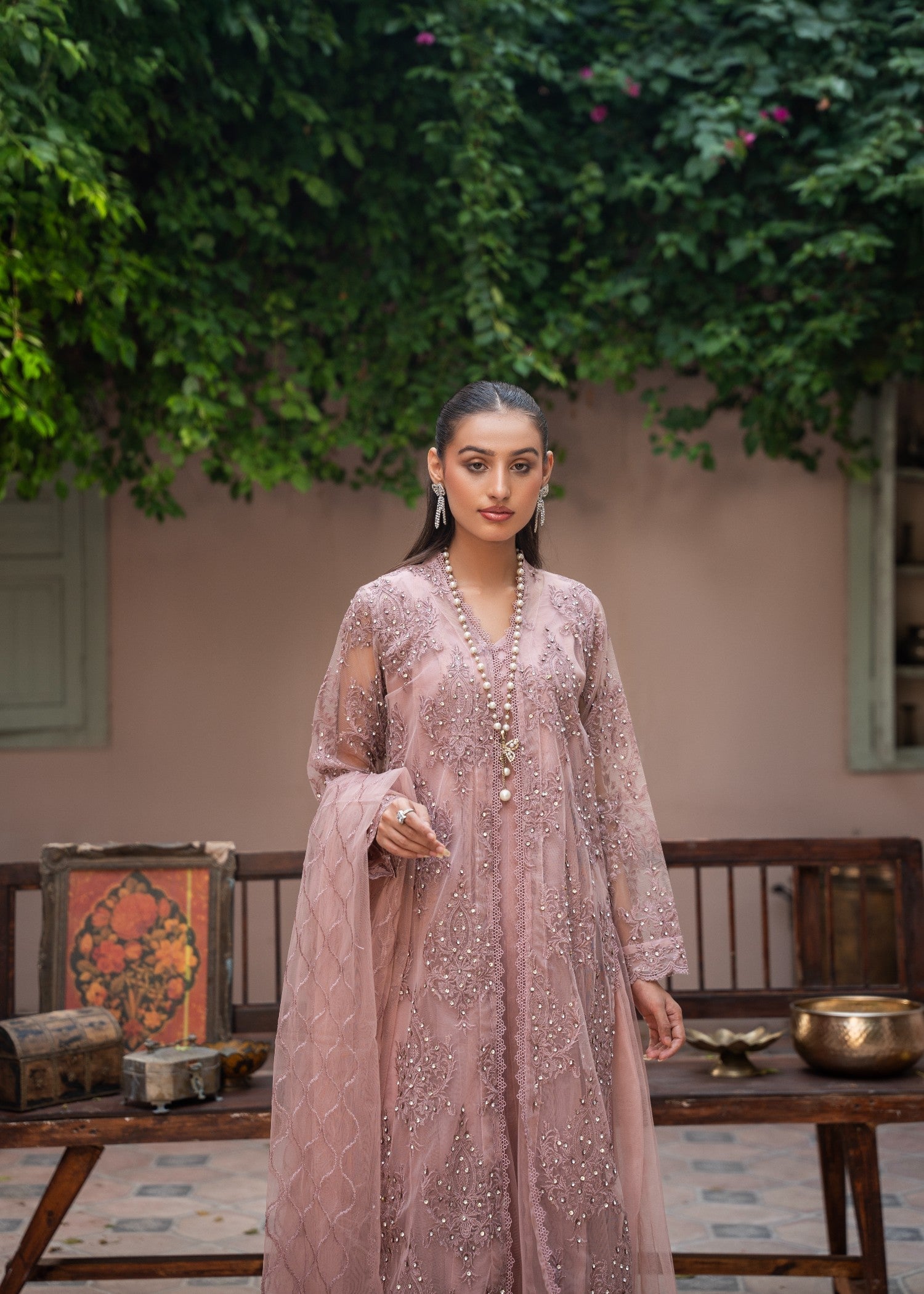 net Gown in Lilac