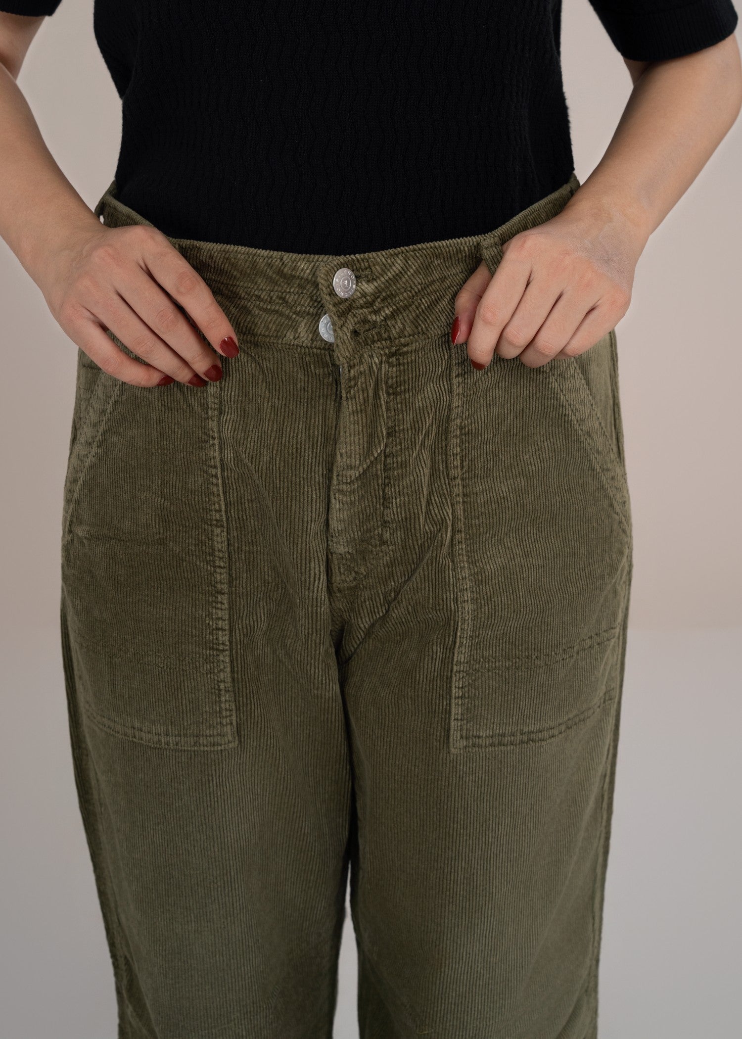 corduroy Pants in Olive green