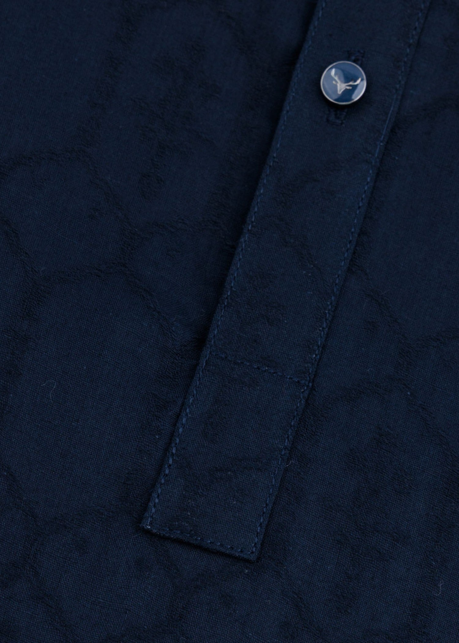 cotton jacquard Kurta in Navy blue