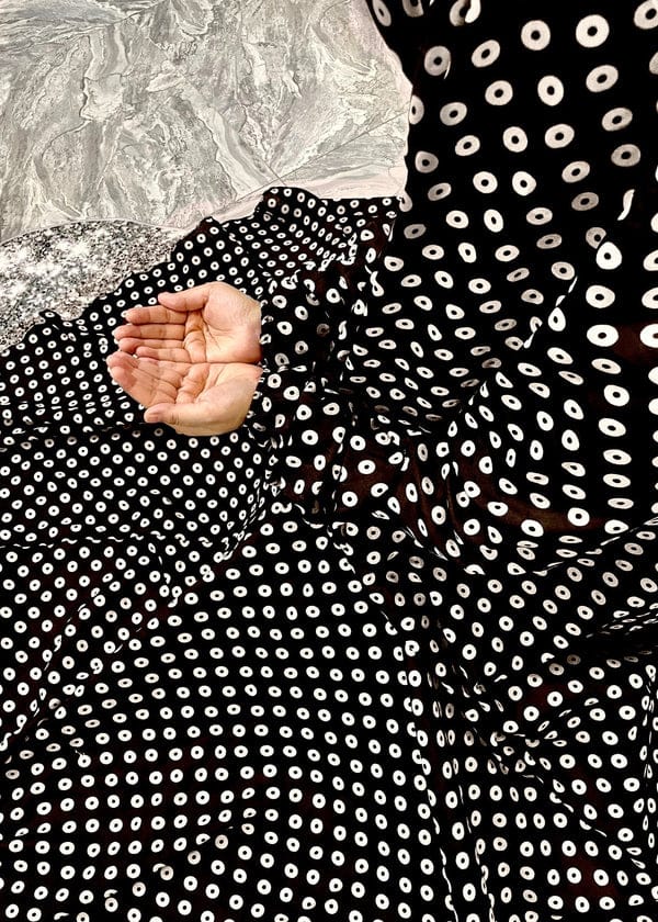 polycotton Chaddar in Black