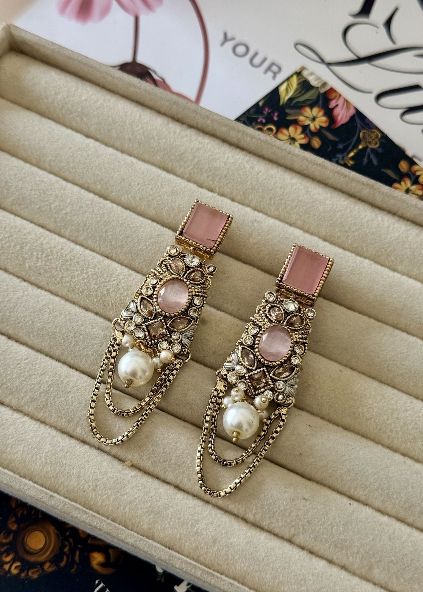 Earrings in Blush pink Color by - Trendy Women Earrings LDQ4252