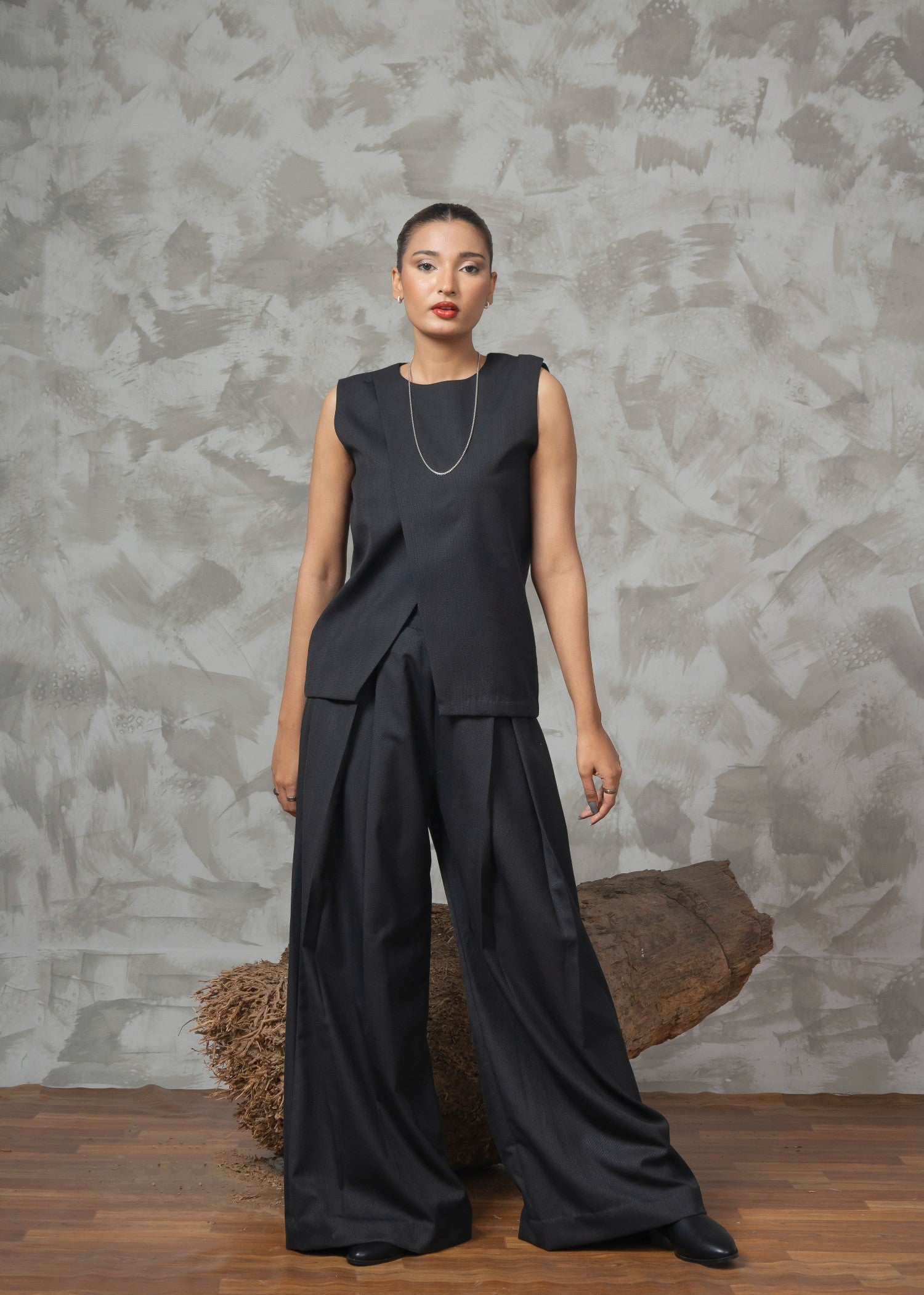 herringbone Co Ord Sets in Jet black