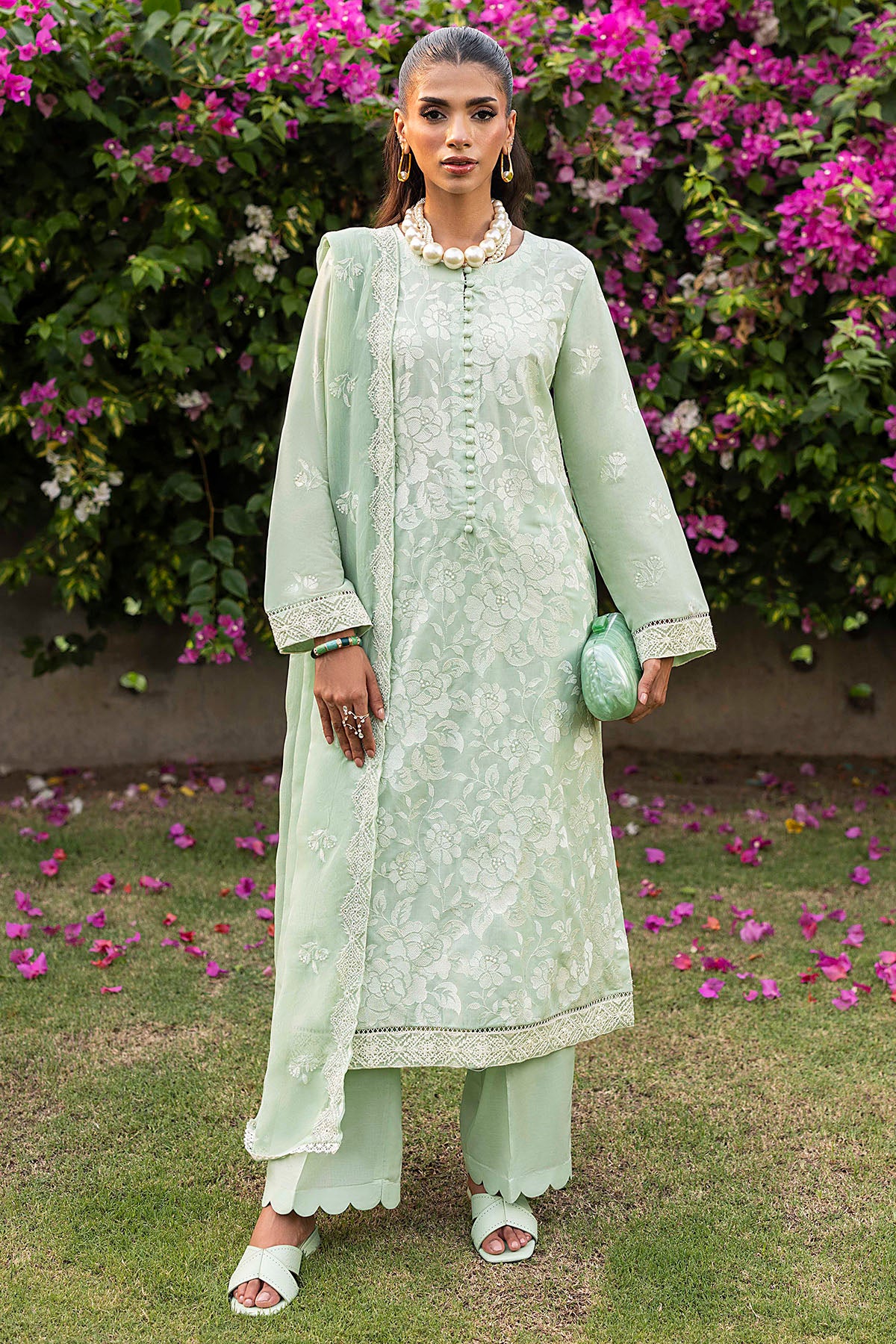 lawn Unstitched in Mint green