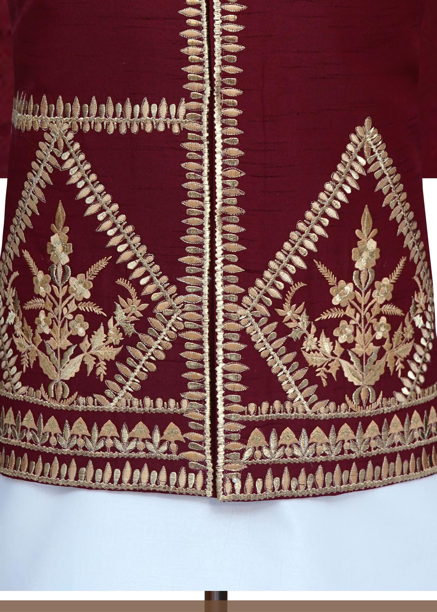 silk Waistcoat in Maroon