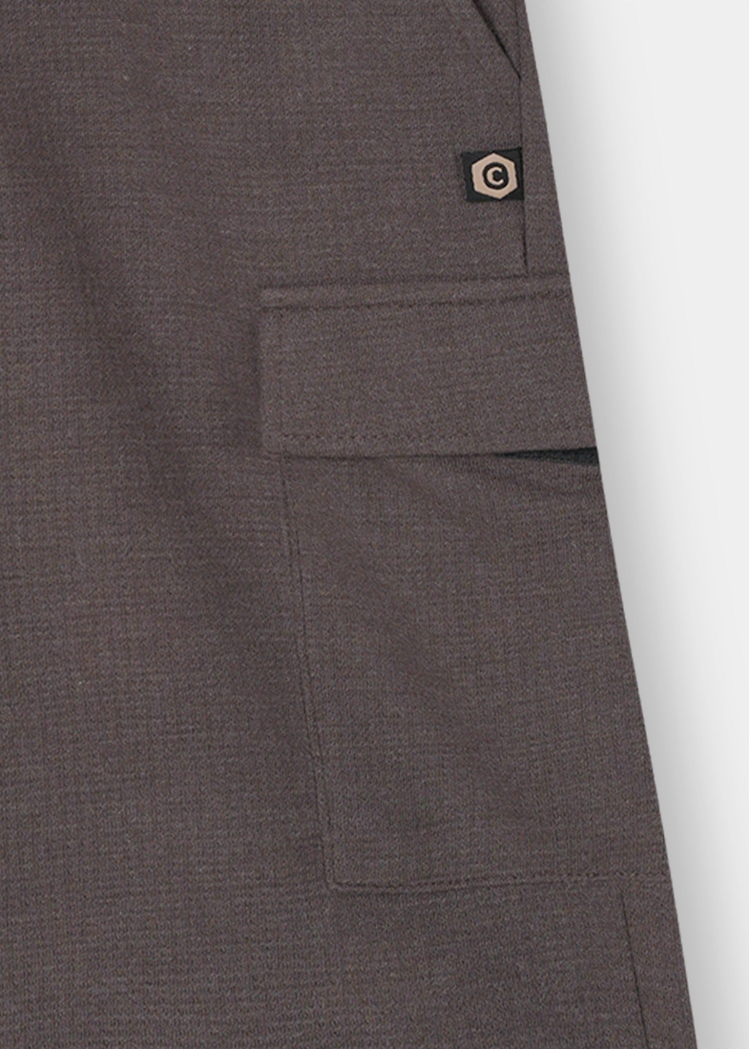 interlock knit Shorts in Dark brown