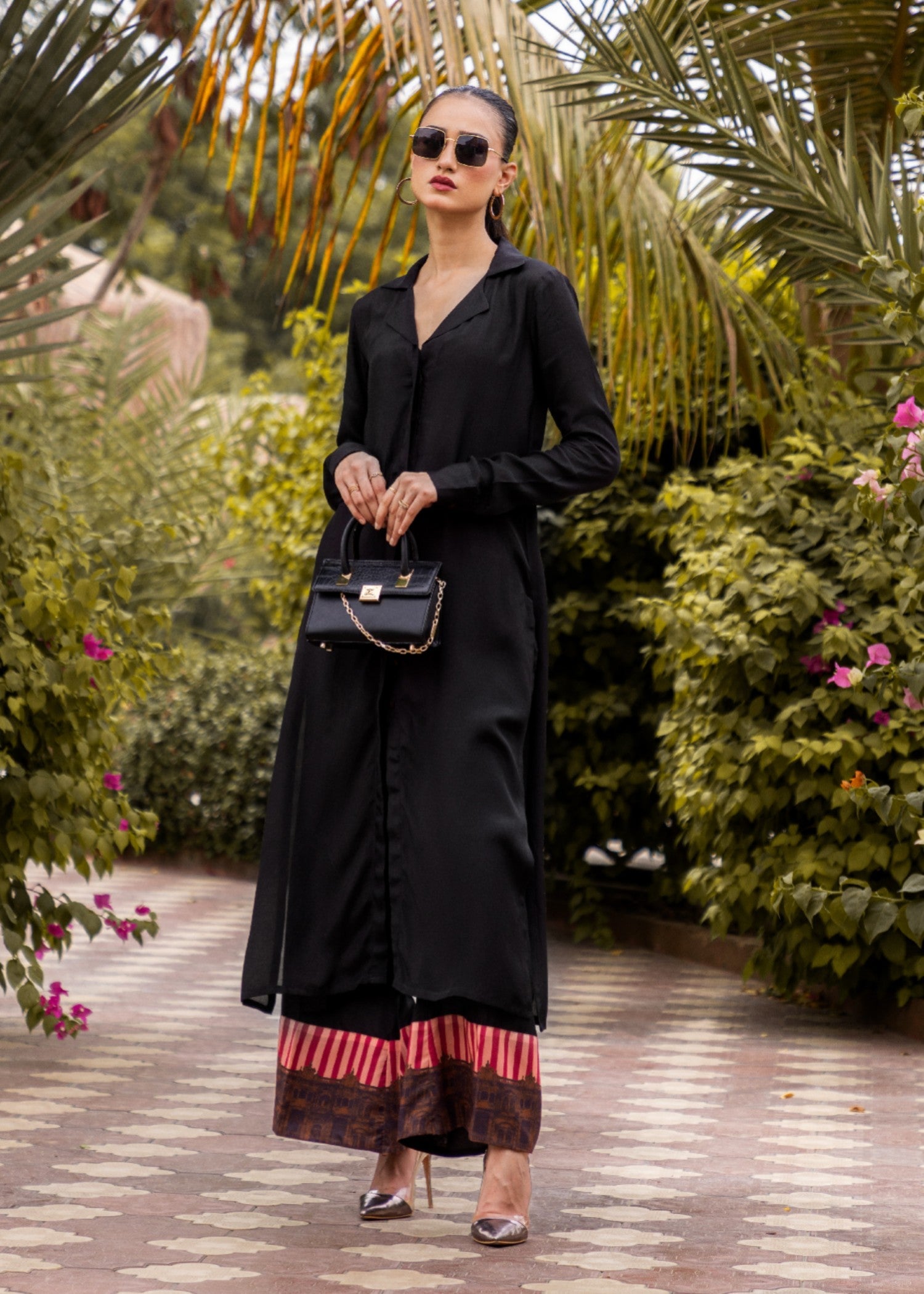 cotton voile Co ord Sets in Black
