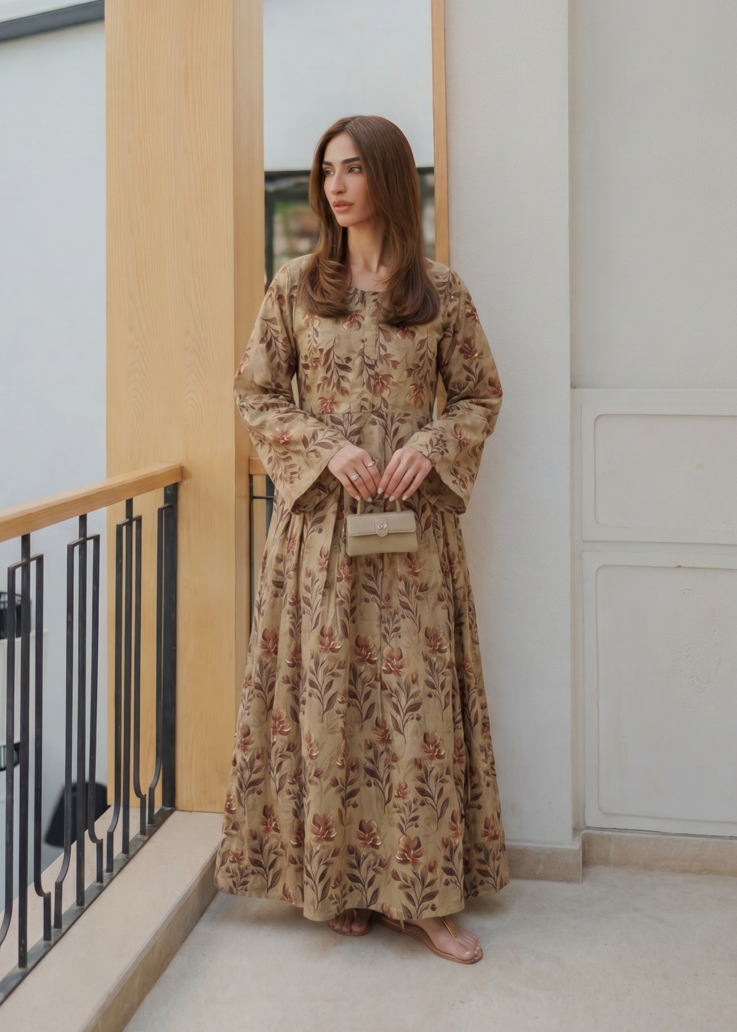 lawn Maxi in Tan brown