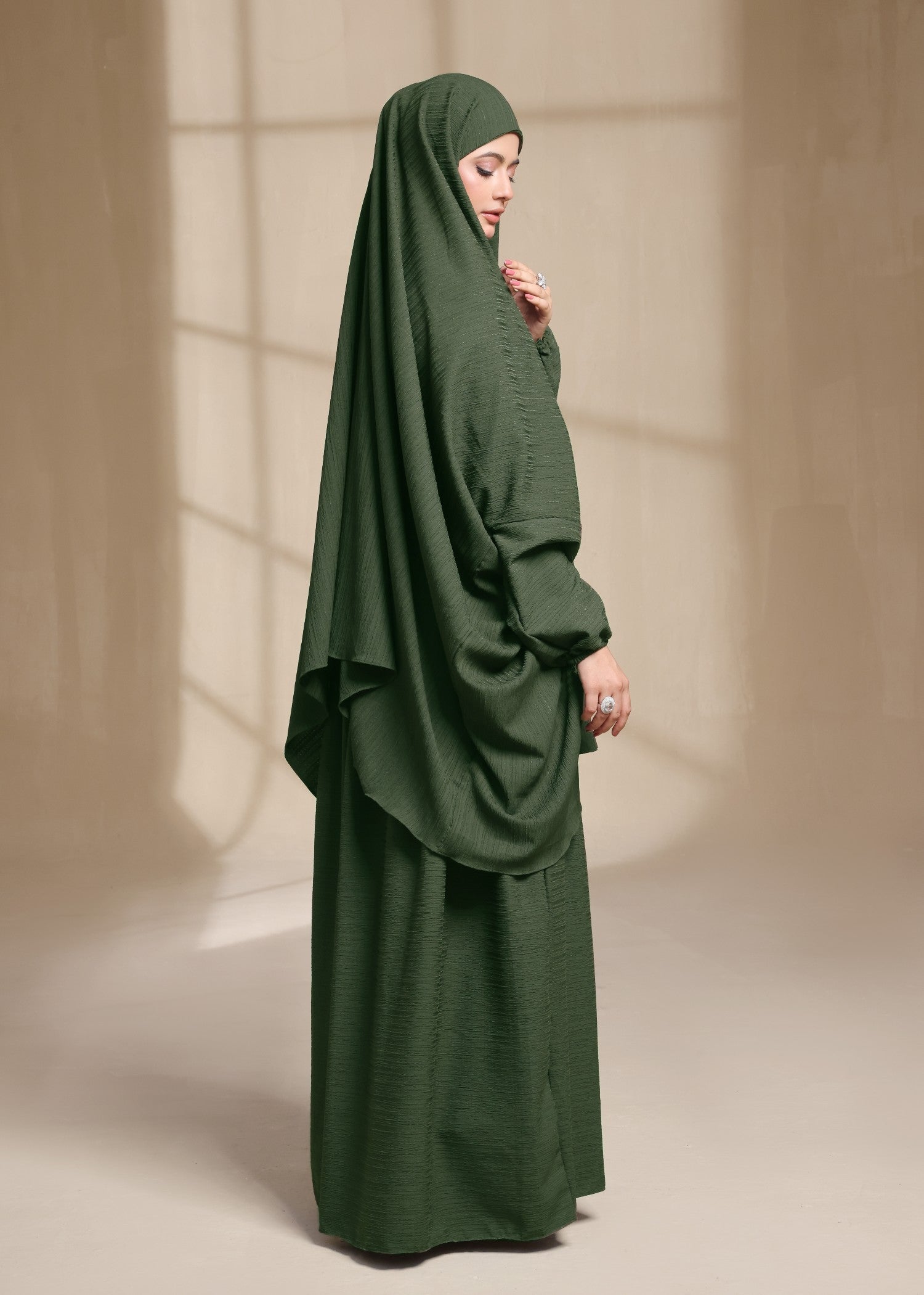 georgette Jilbab in Olive green