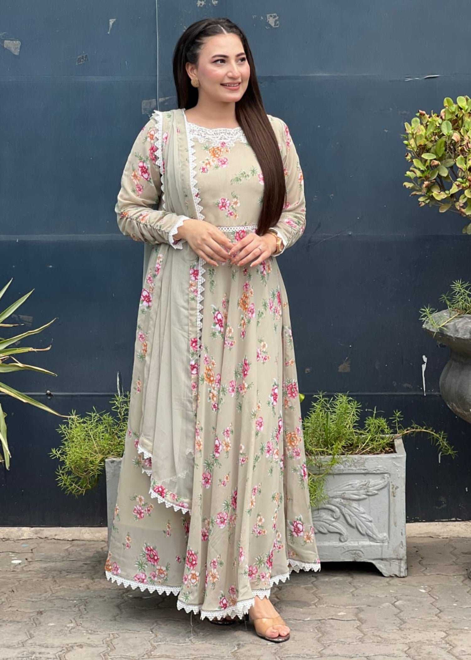 chiffon Maxi in Beige