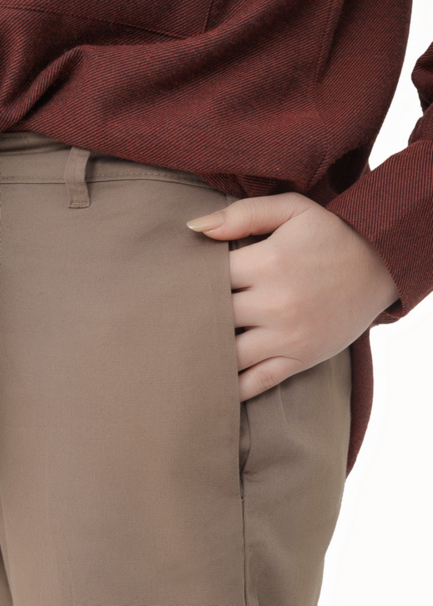 twill cotton Pants in Earth brown