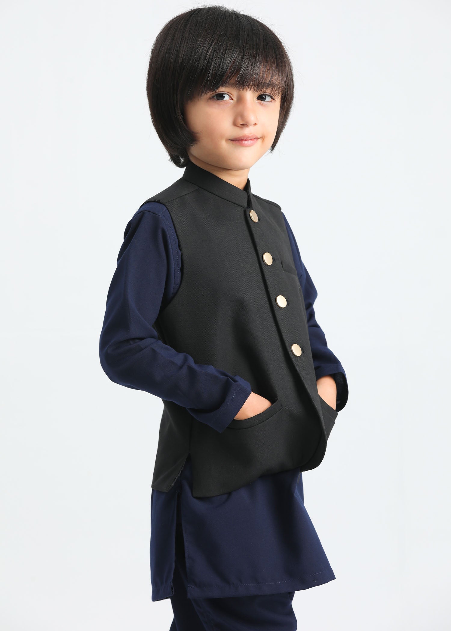 suiting Waistcoat in Navy blue, black