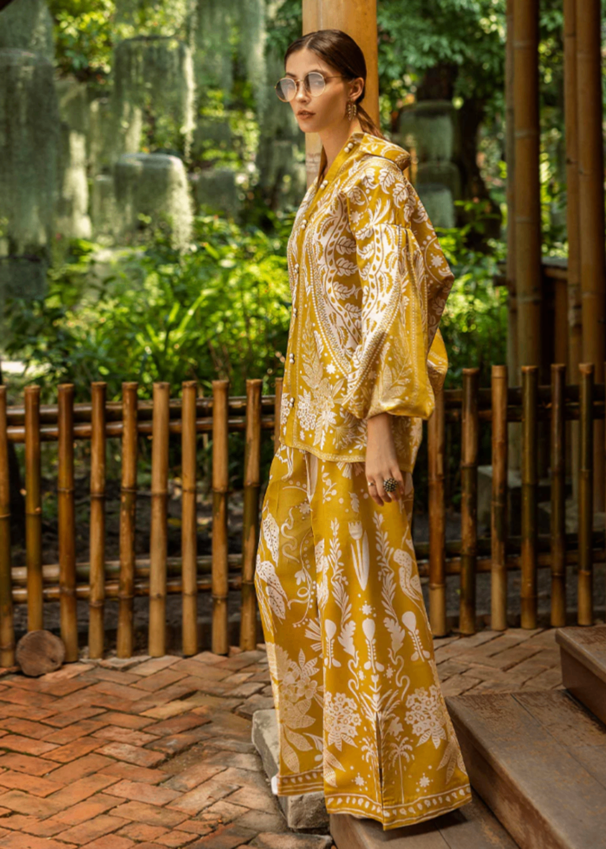 blended satin Co ord Sets in Mellow yellow