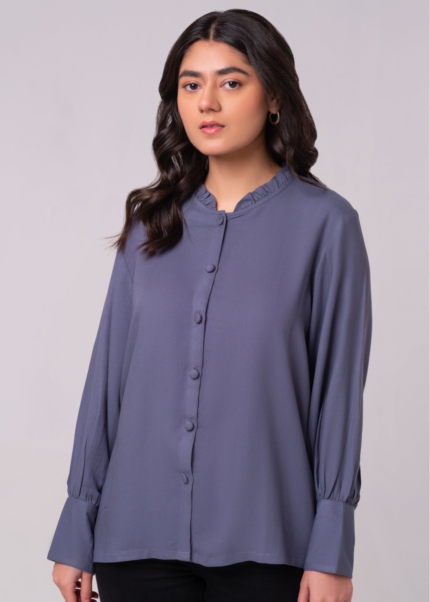 crepe Top in Slate grey