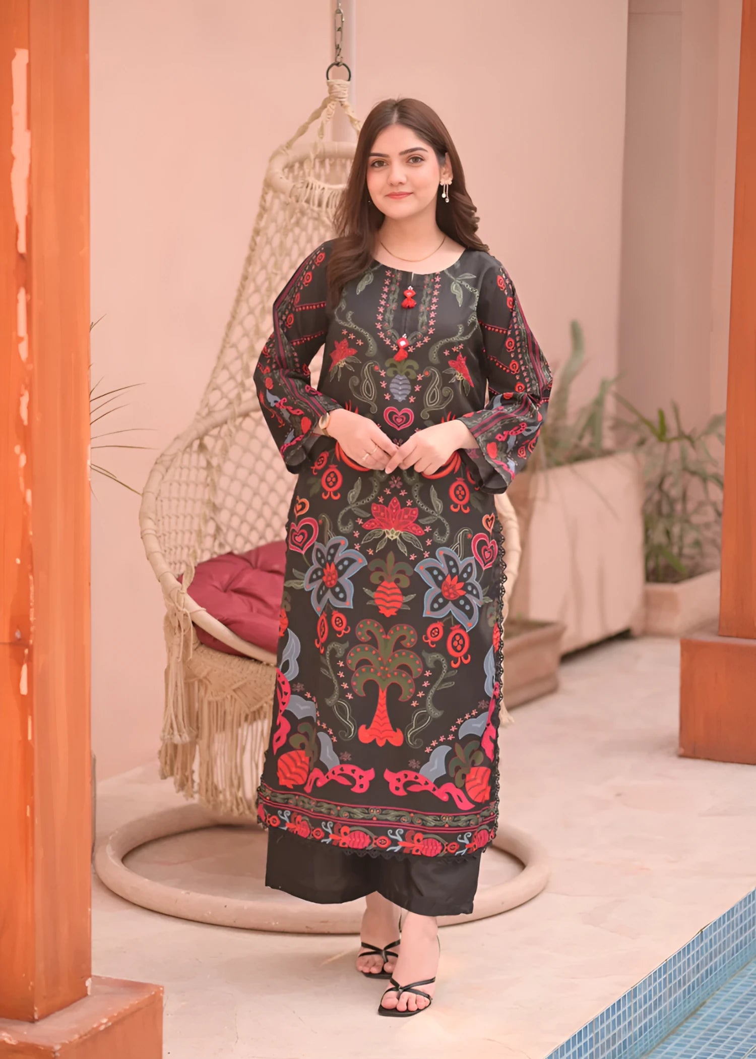 silk grip Kurta Set in Multi
