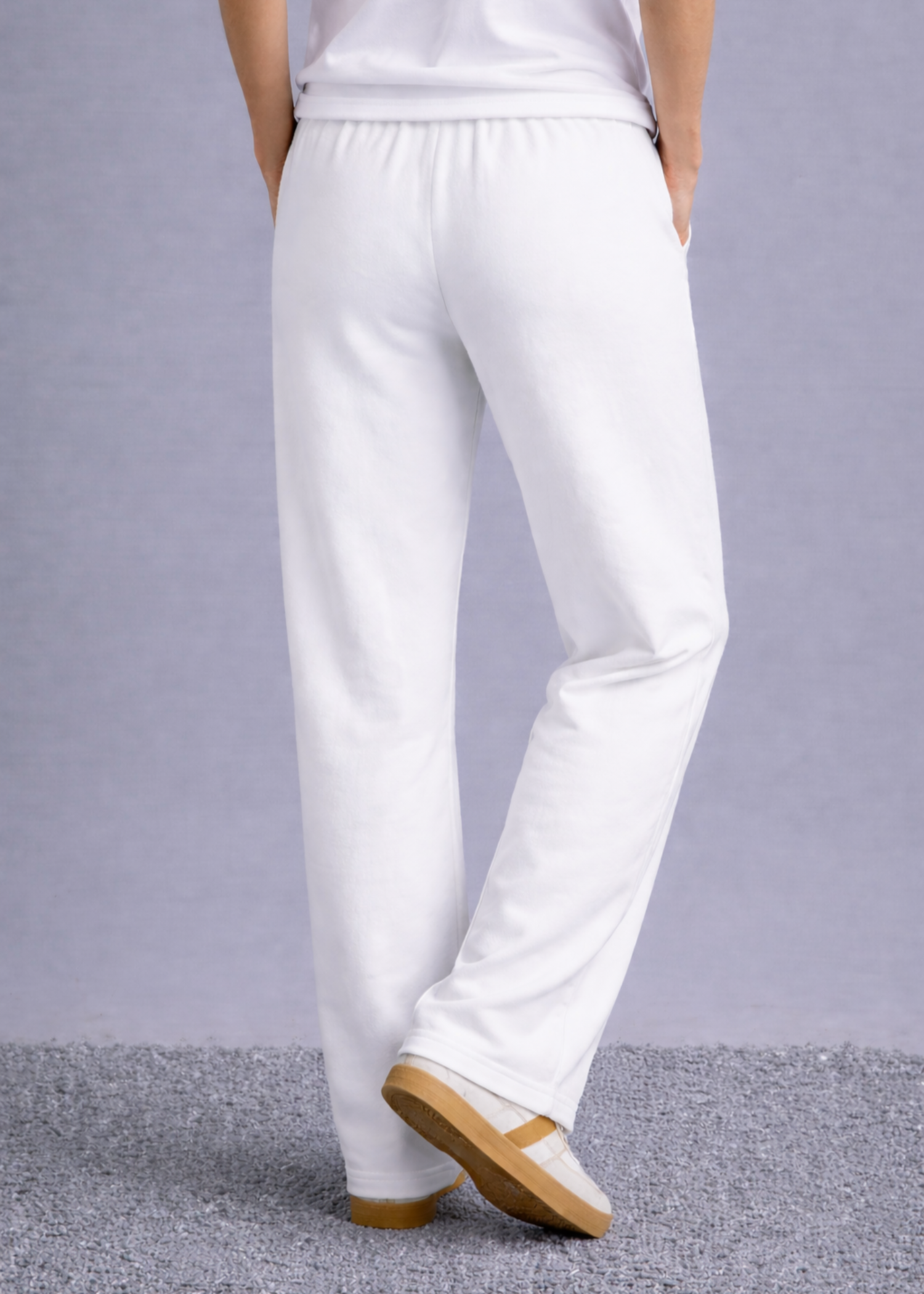 terry Trousers in White by Ecowears.Pk