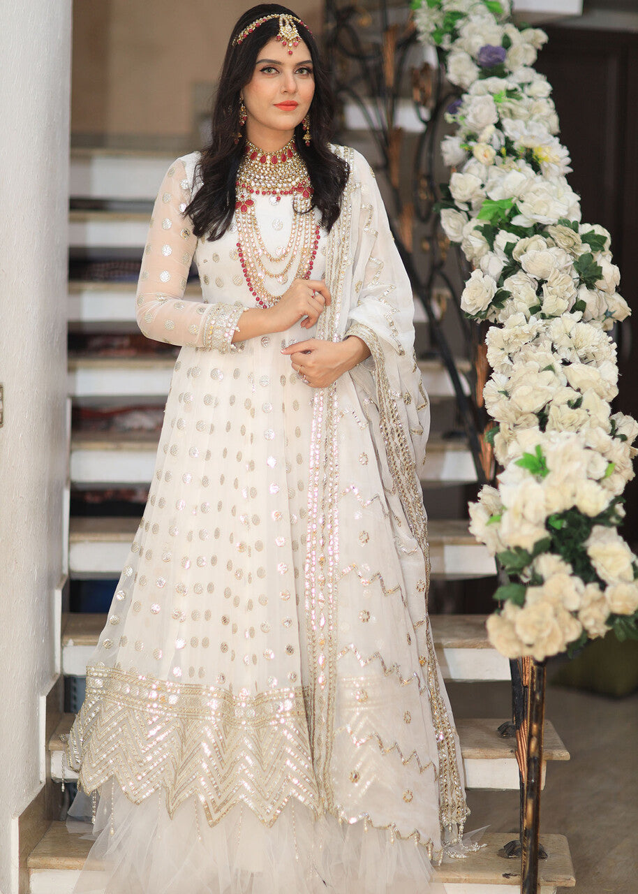 bemberg crinkle chiffon Maxi in Eggshell