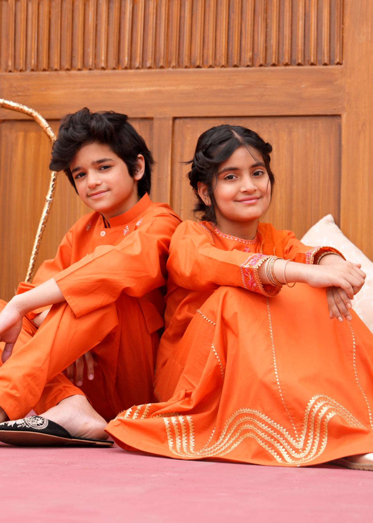 cotton Anarkali in Orange