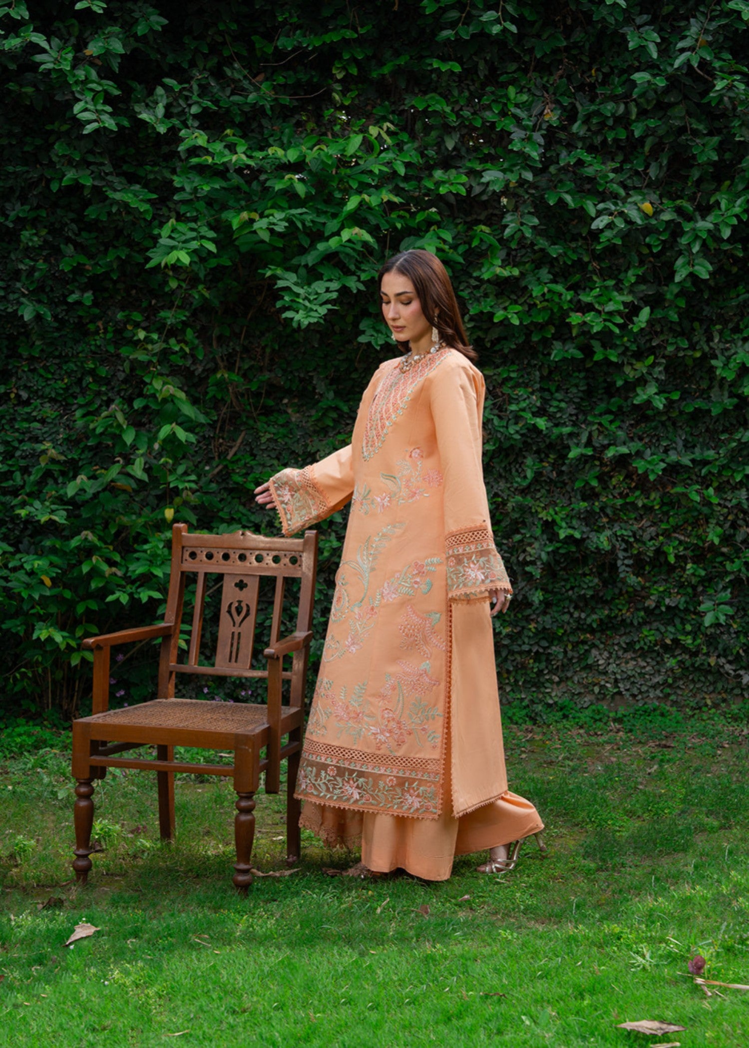lawn Unstitched in Goldfish orange