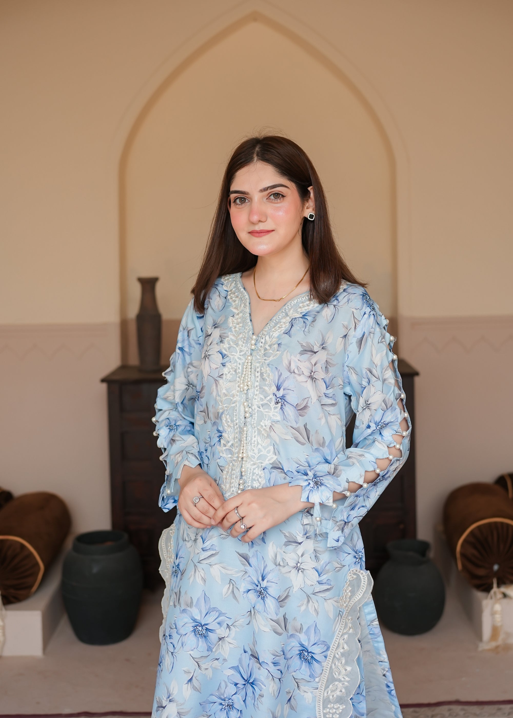poly lawn Co Ord Sets in Sky