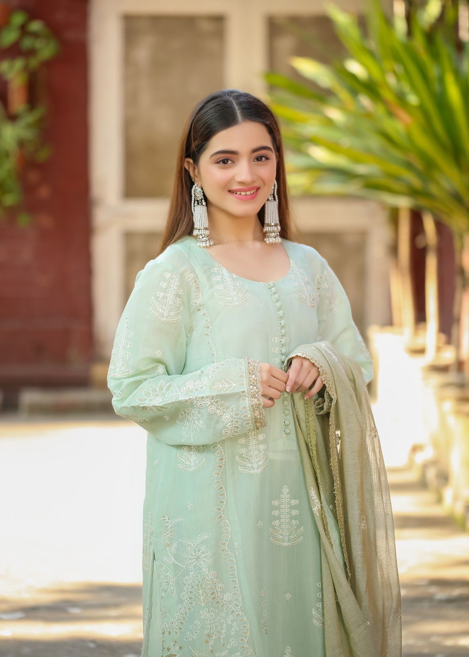 masuri Unstitched in Mint green