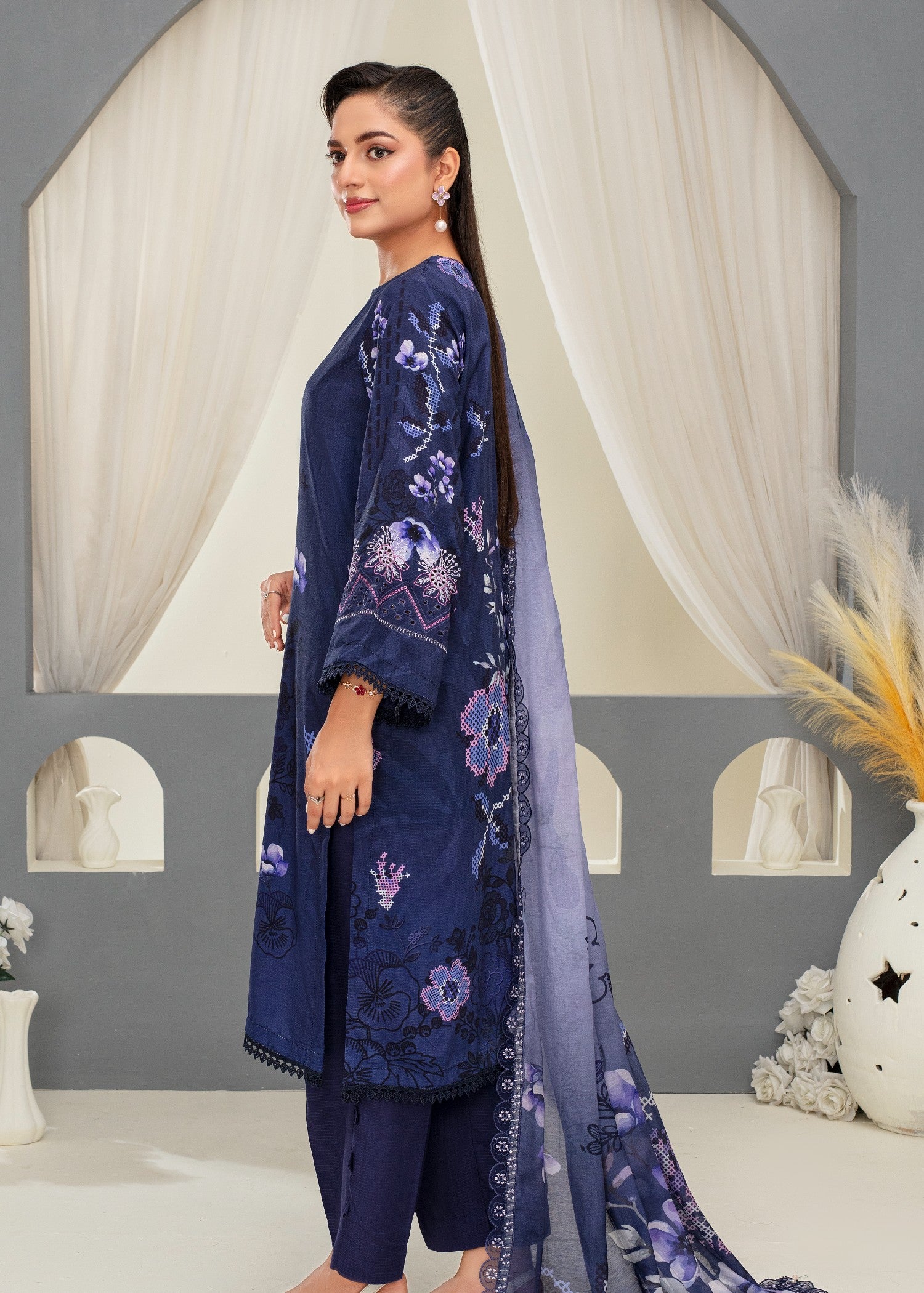 viscose Kurta Set in Purple rain