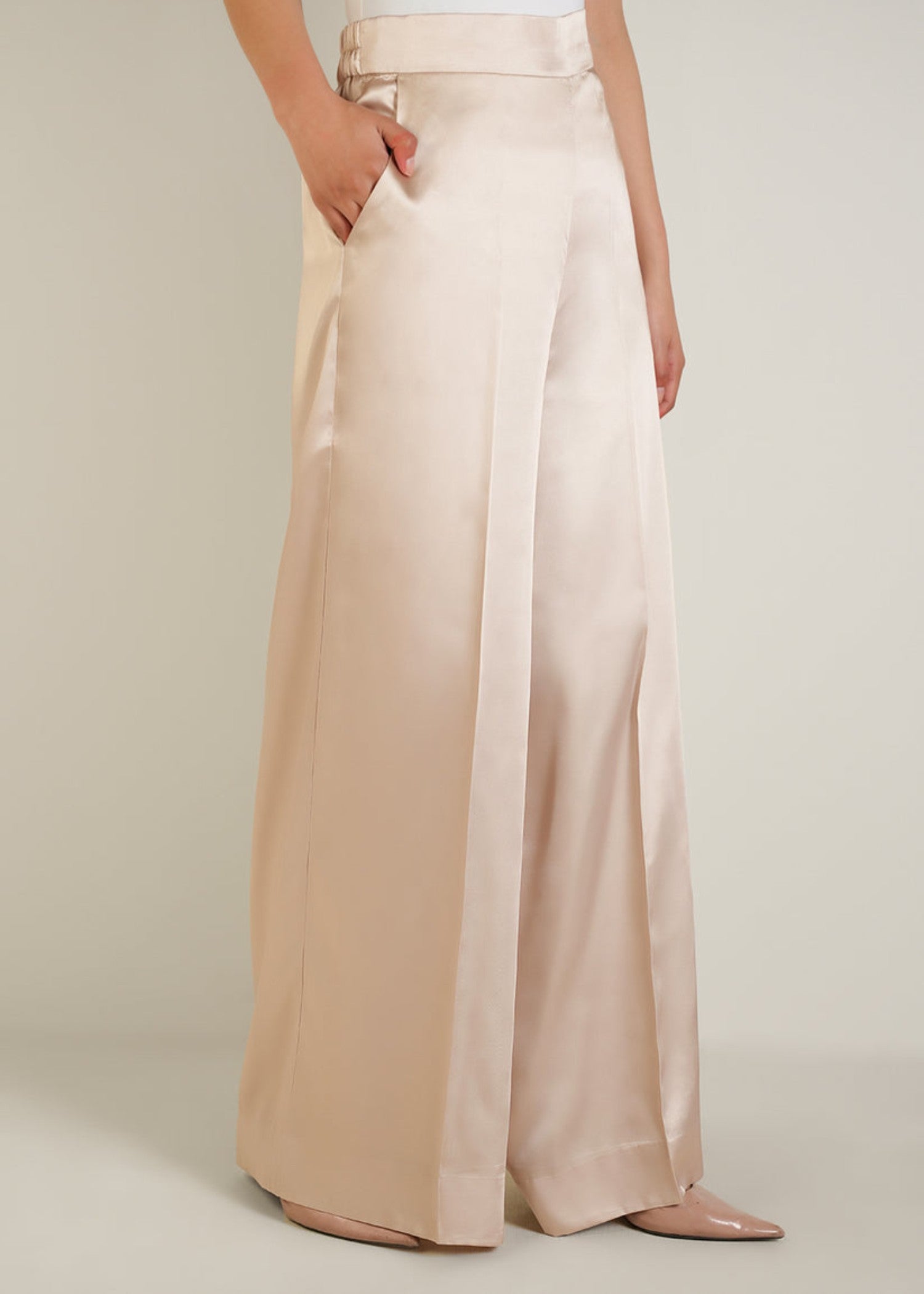 silk Pants in Ivory
