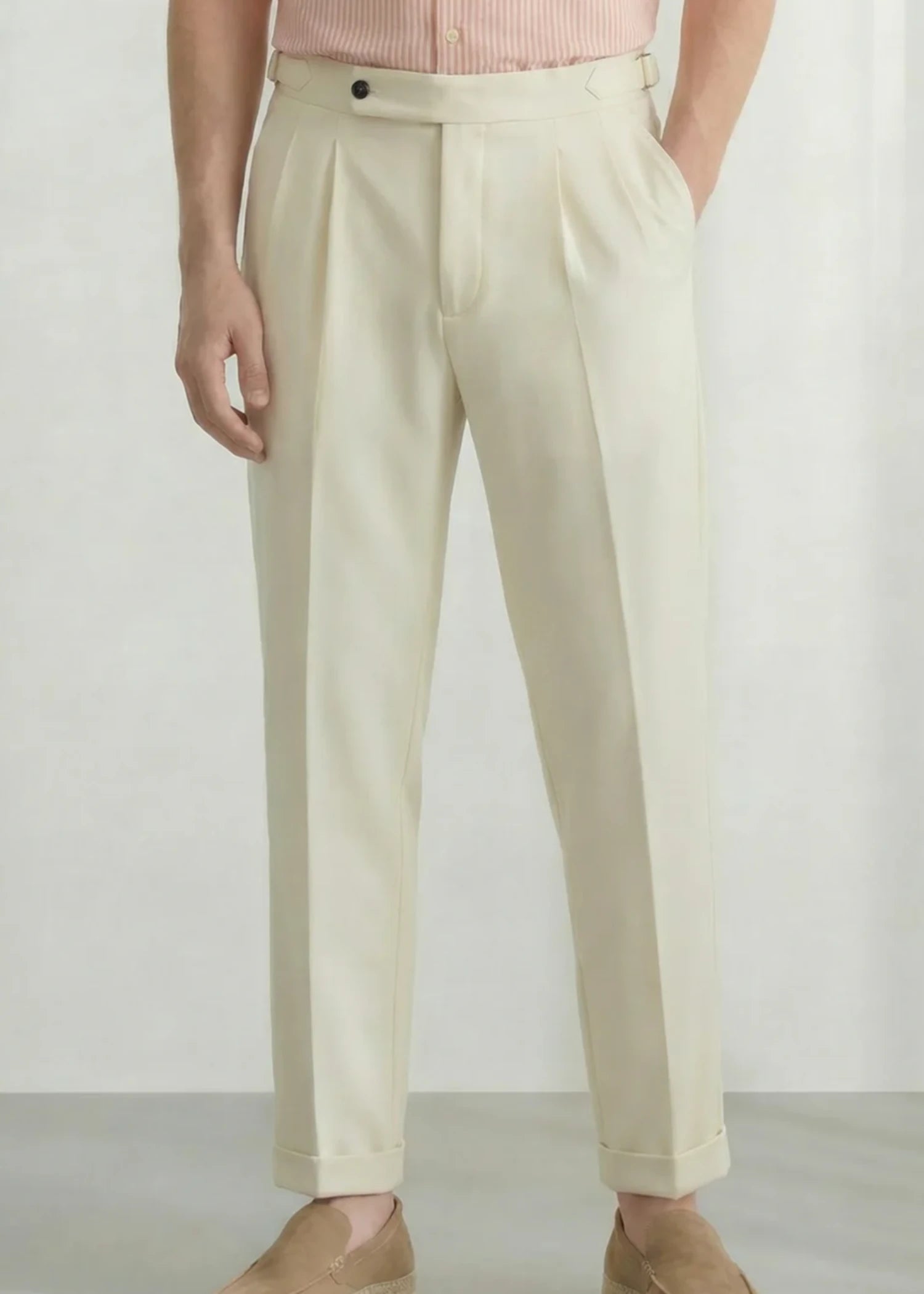 polyester Pants in Beige by Hustle N Holla