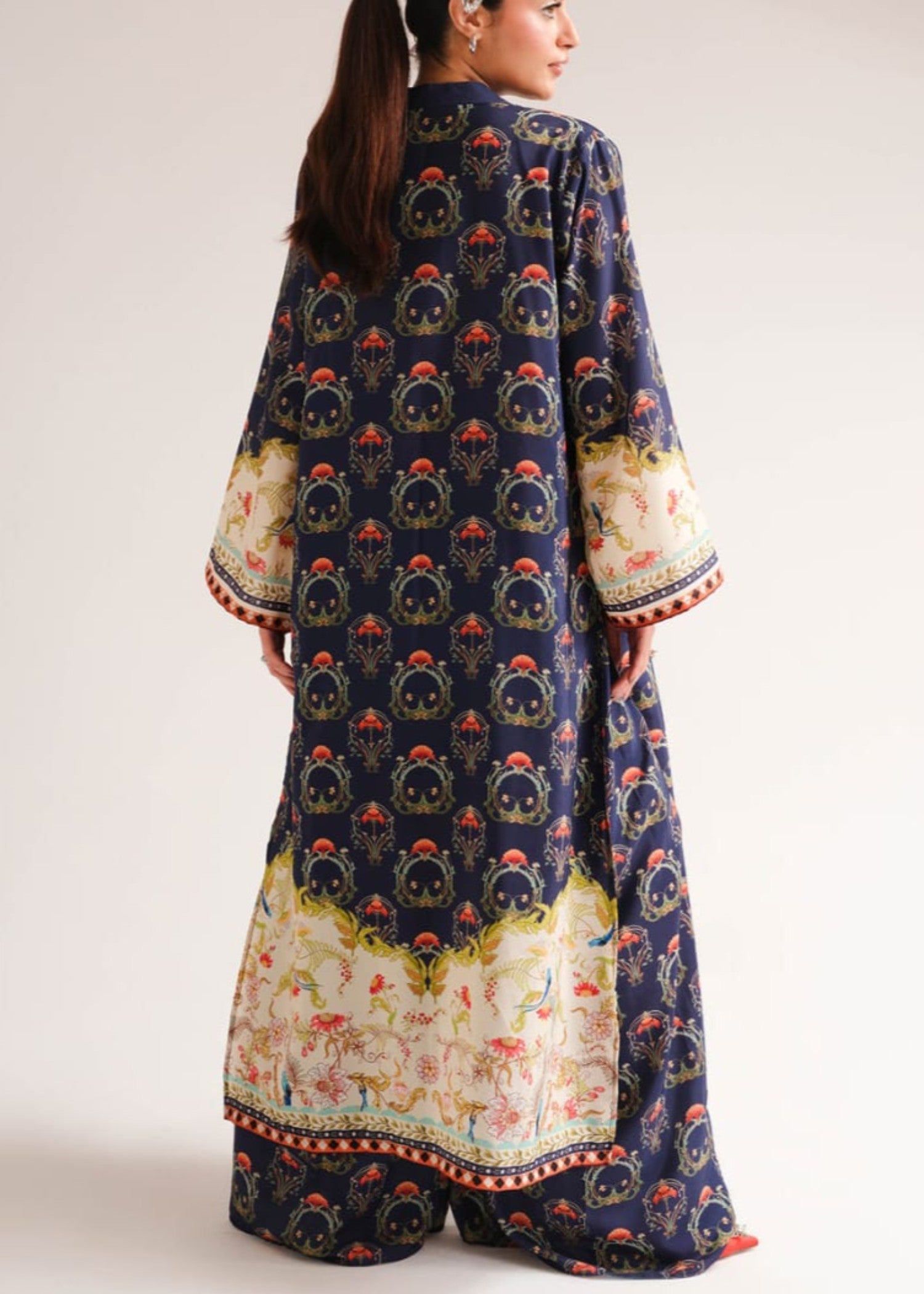 poly lawn Gown in Navy blue
