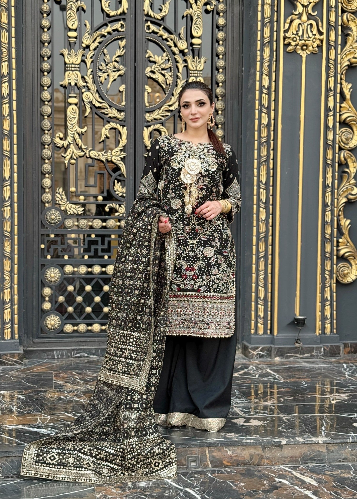 georgette Sharara in Black
