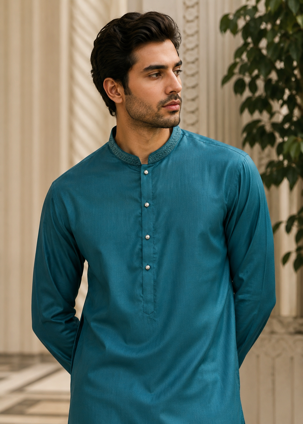 wash & wear Kurta in Teal