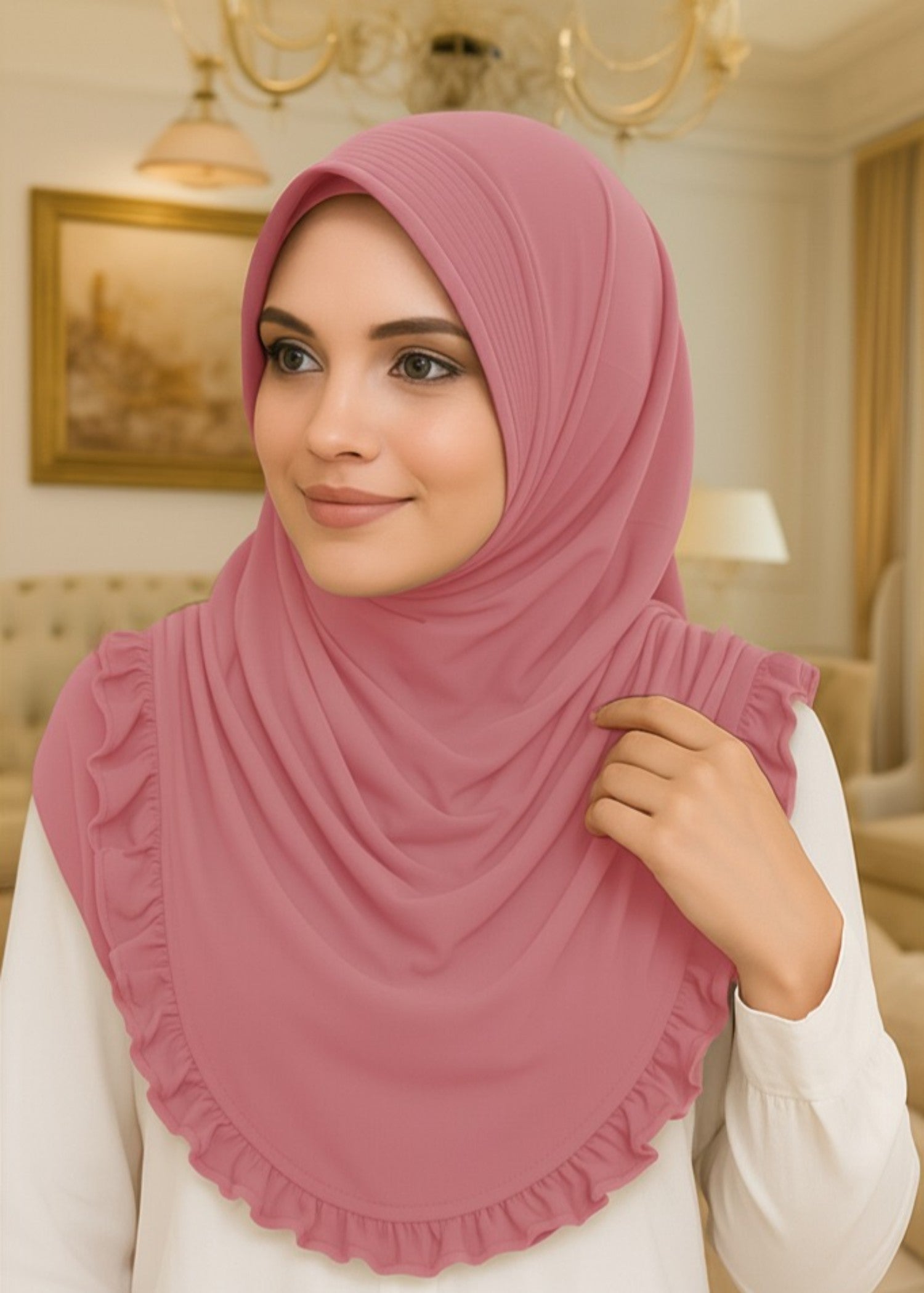 single jersey knit Hijab in Salmon pink