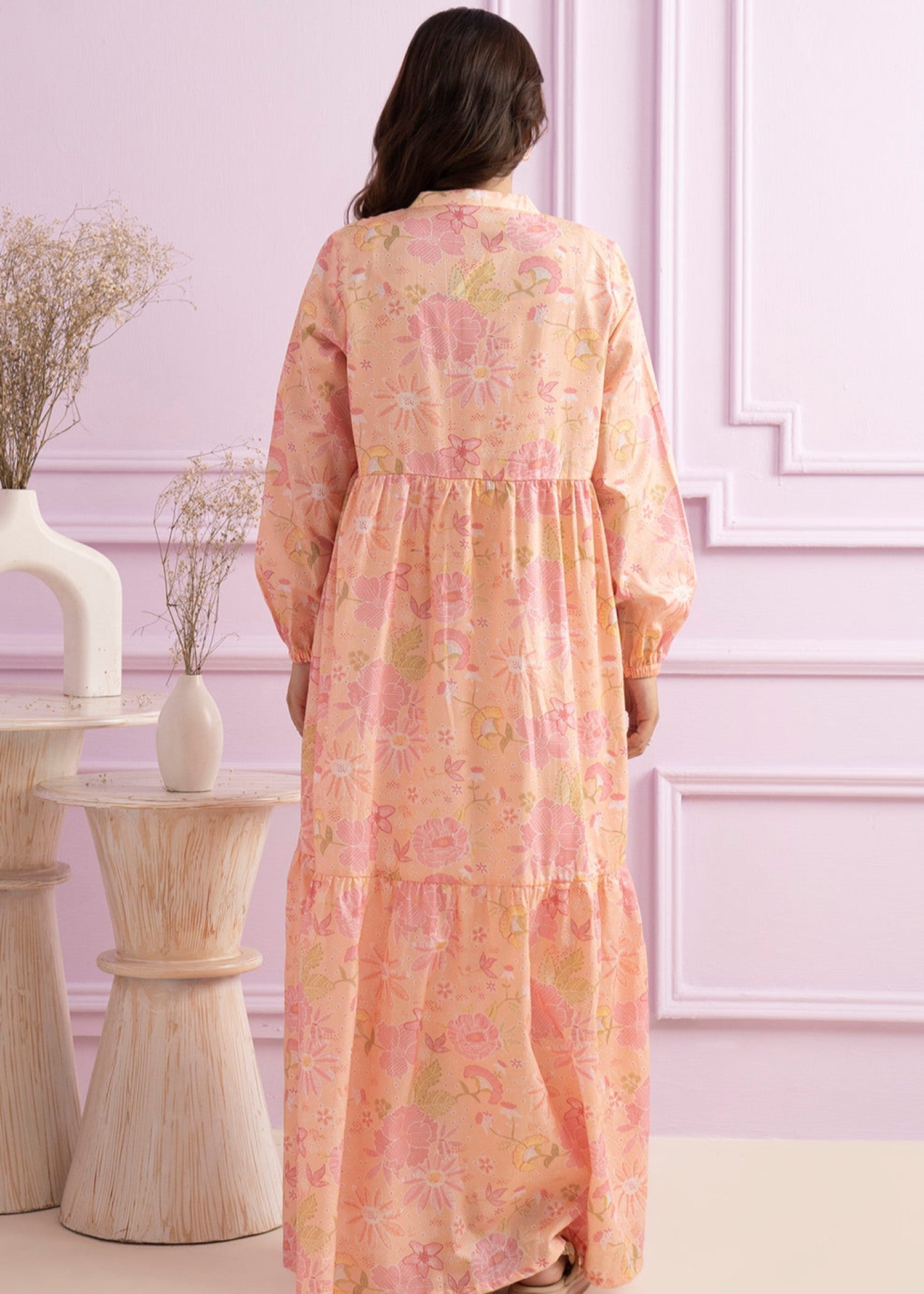 lawn Maxi in Peach pink