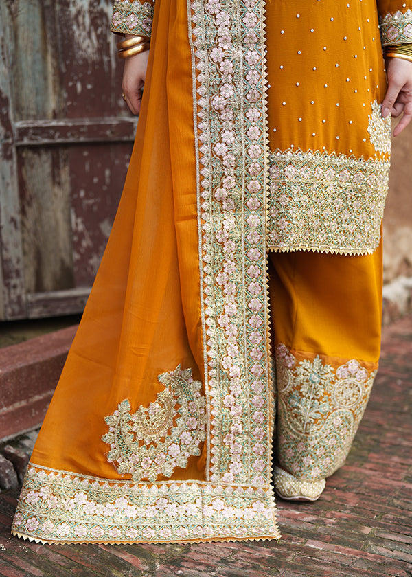 chiffon Kurta Set in Orange