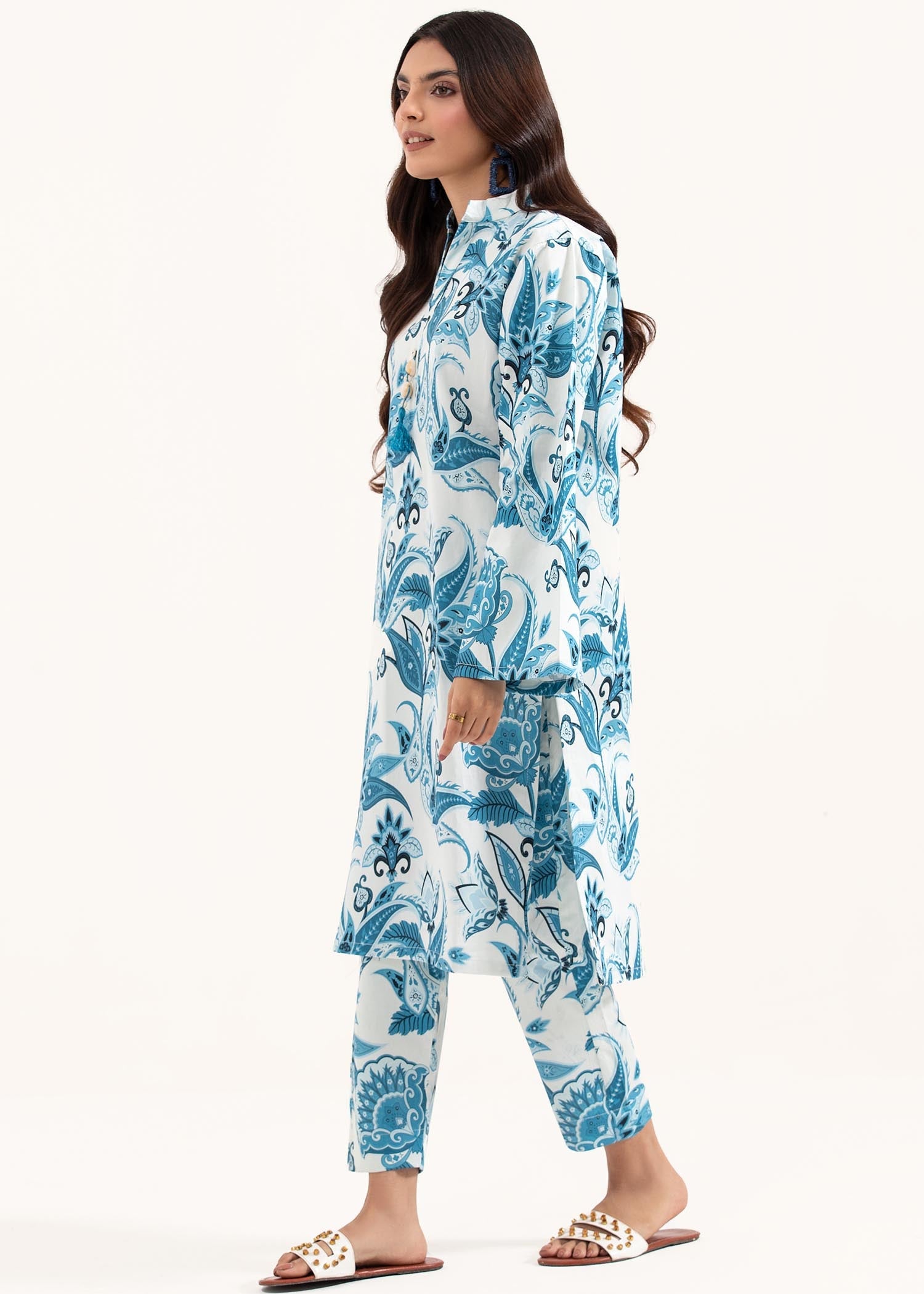 cotton satin Co Ord Sets in Light blue