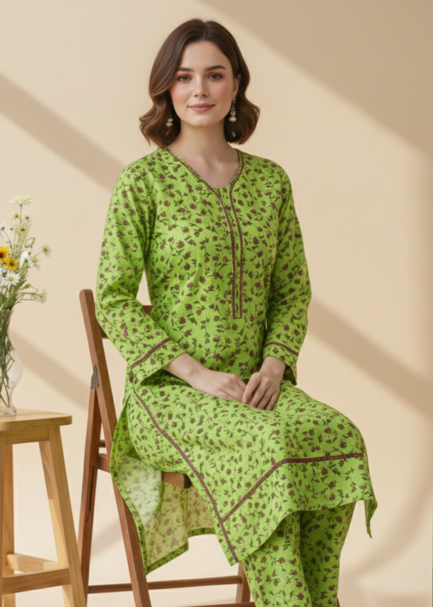 lawn Co Ord Sets in Apple green