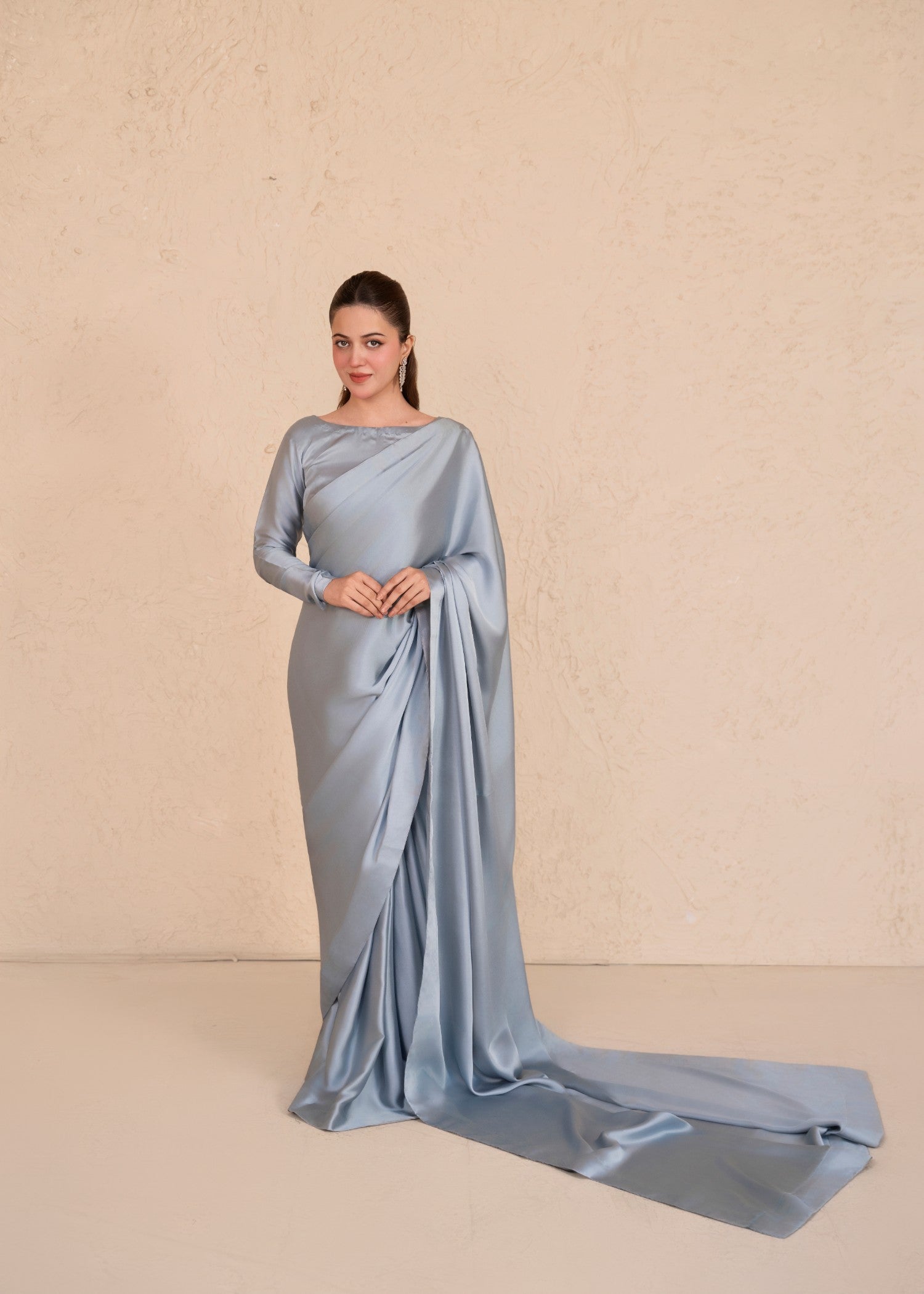 silk Saree in Cloud blue