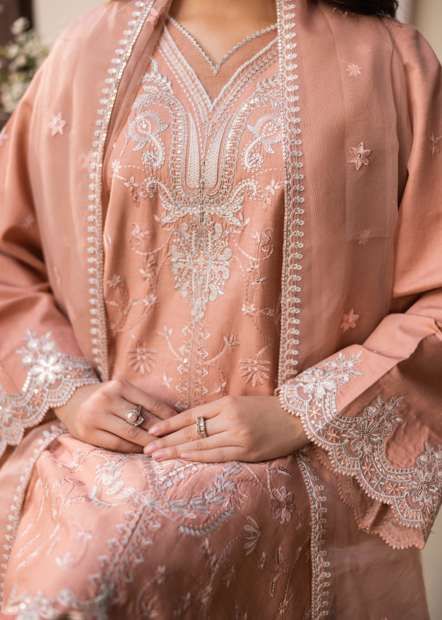 viscose Kurta Set in Marmalade orange