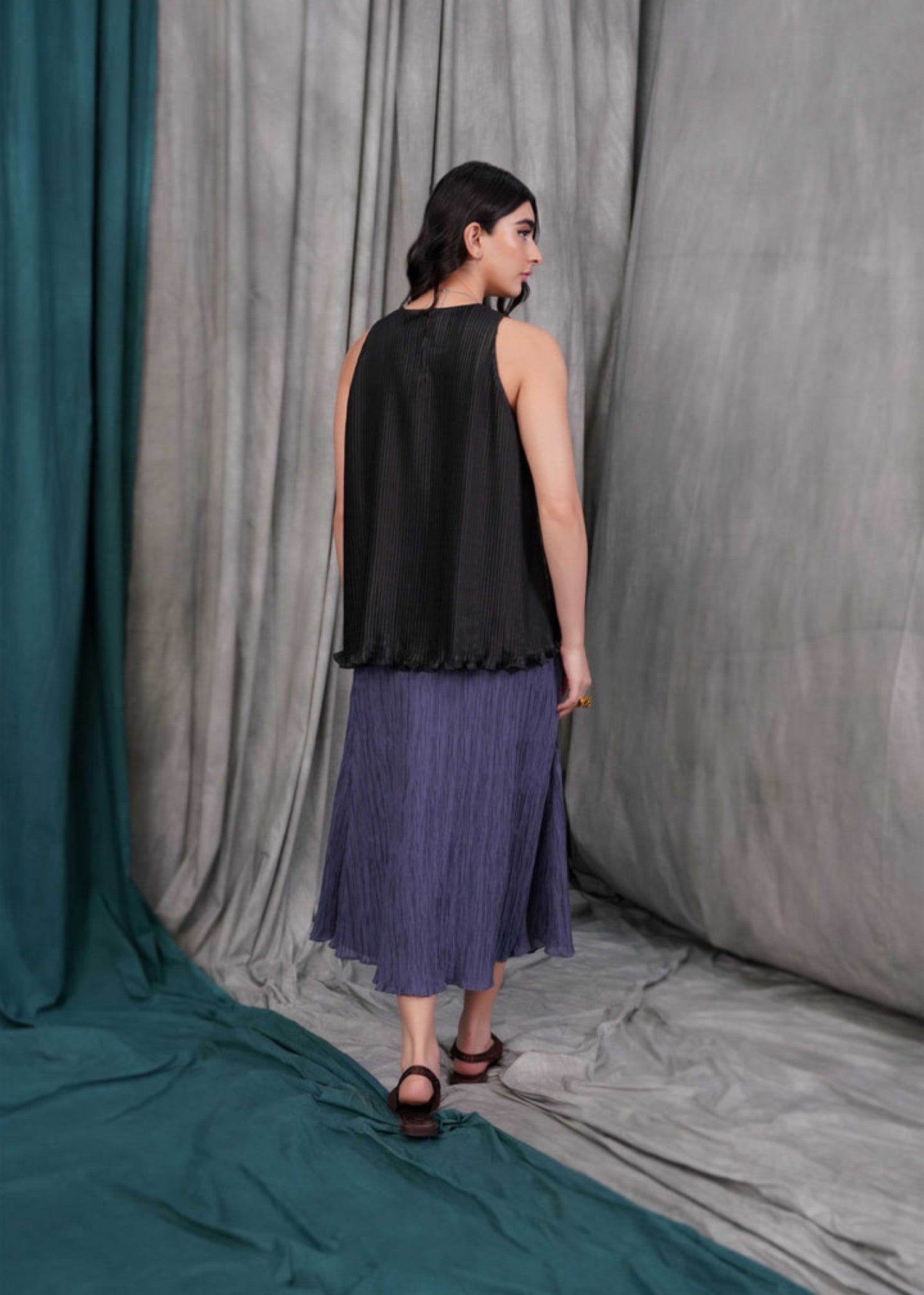 polycotton Top in Black