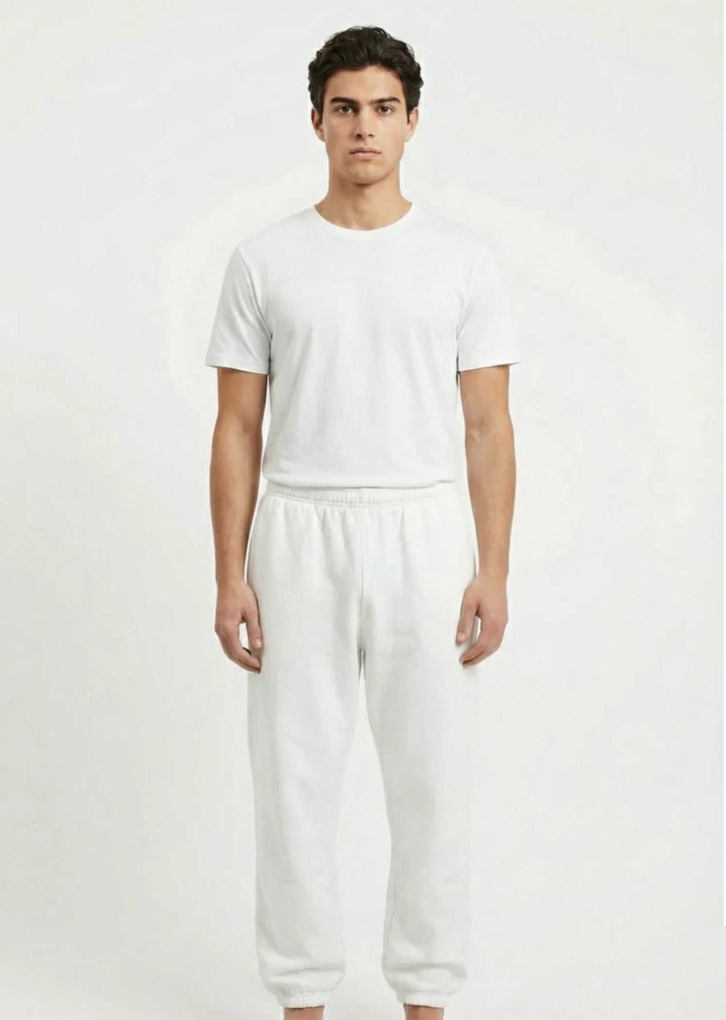 fleece Jogger Pants in White