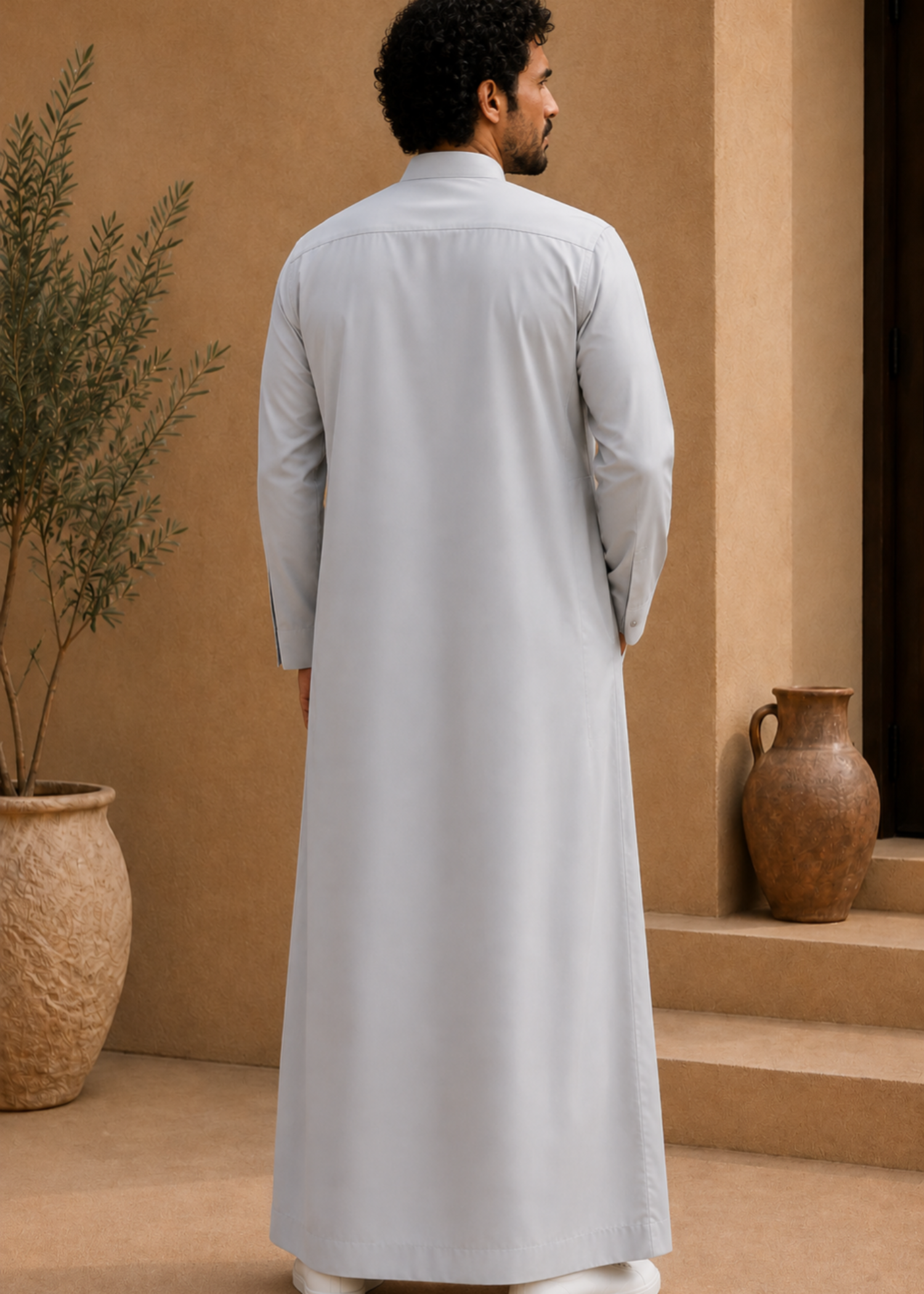wash & wear Kurta in Pastel grey