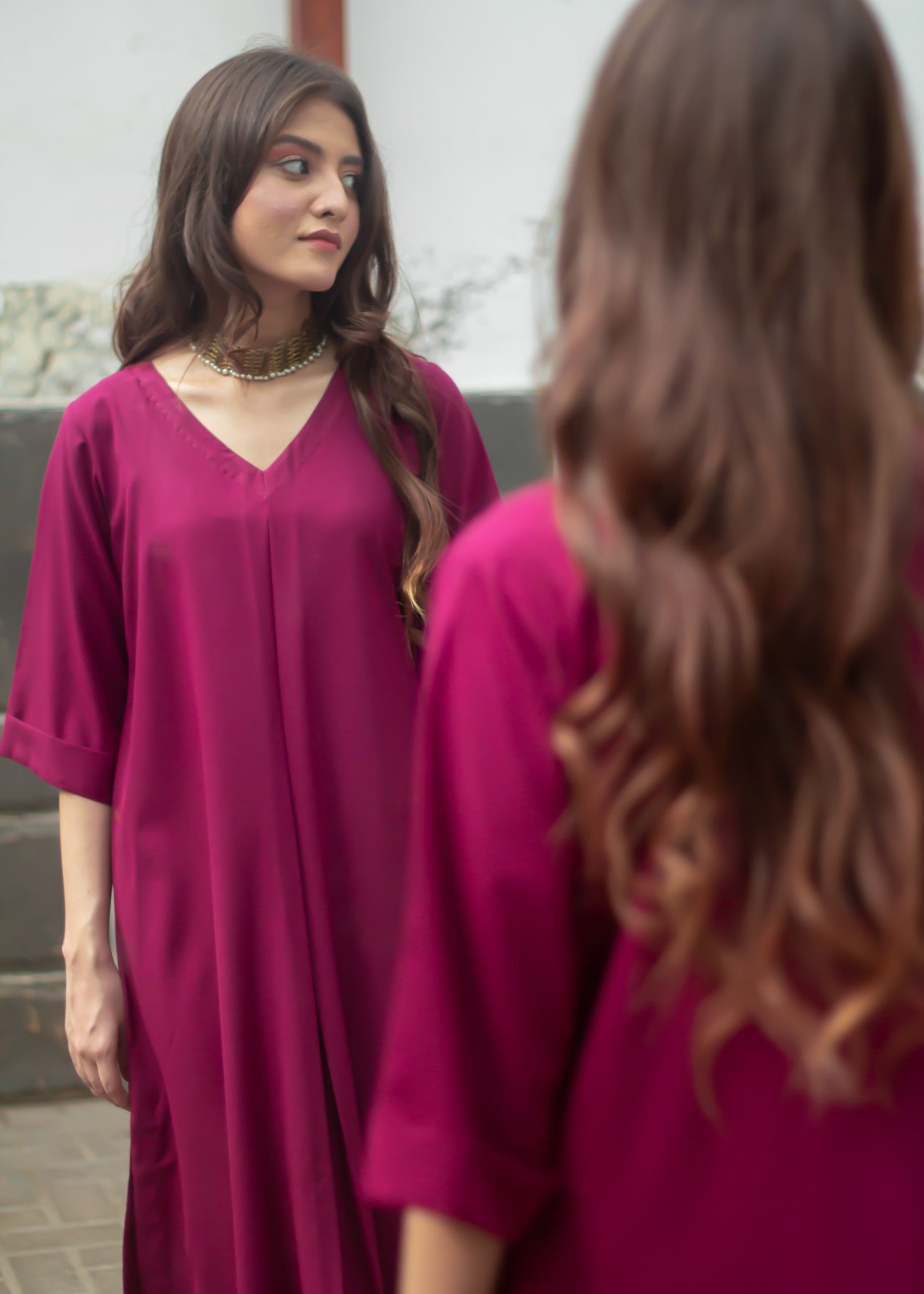 poly grip Co Ord Sets in Magenta