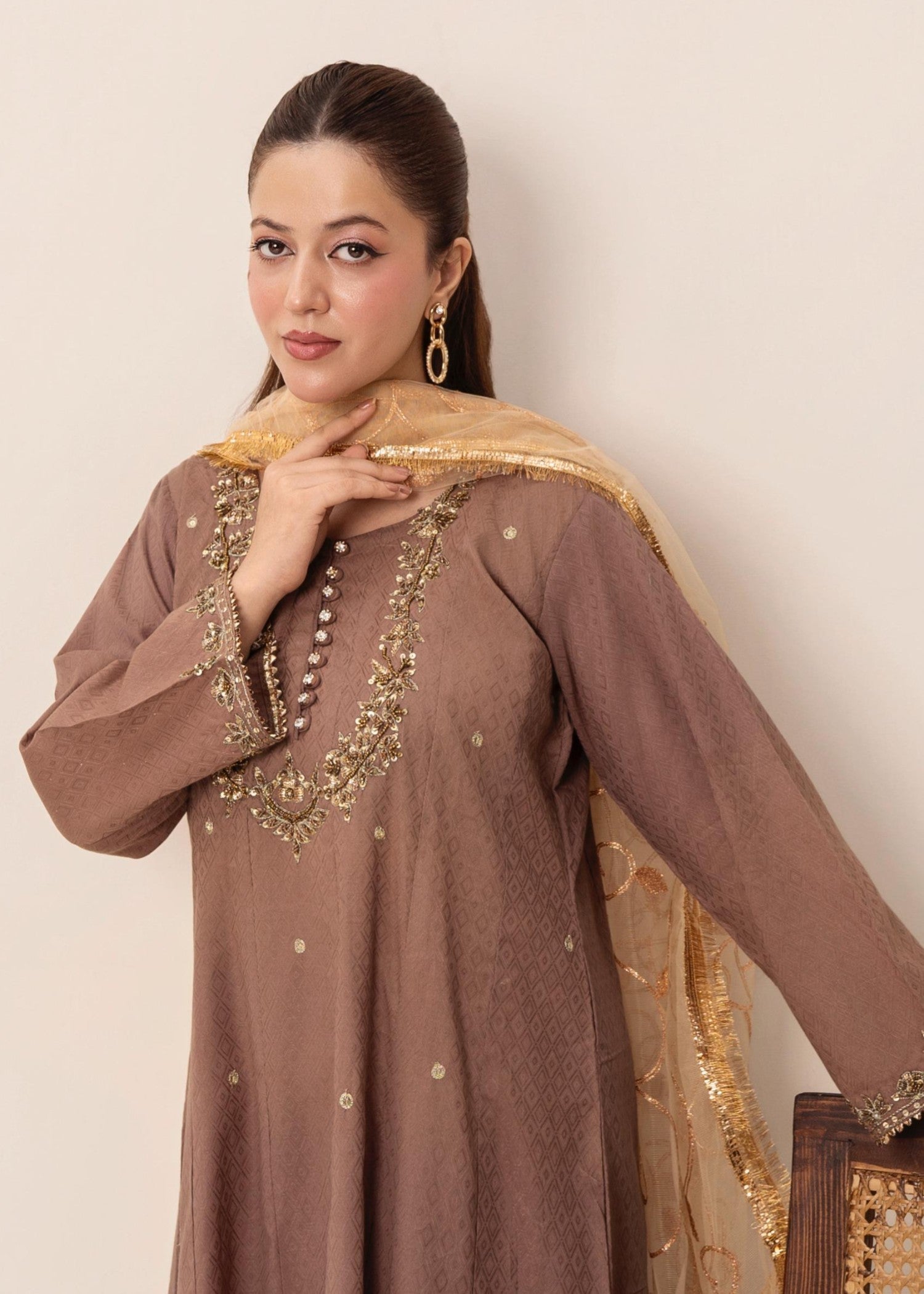 net Pishwas in Almond brown