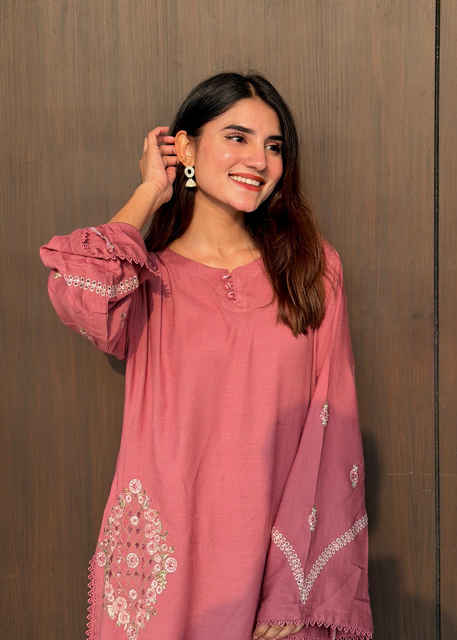 dhanak Co Ord Sets in Pink